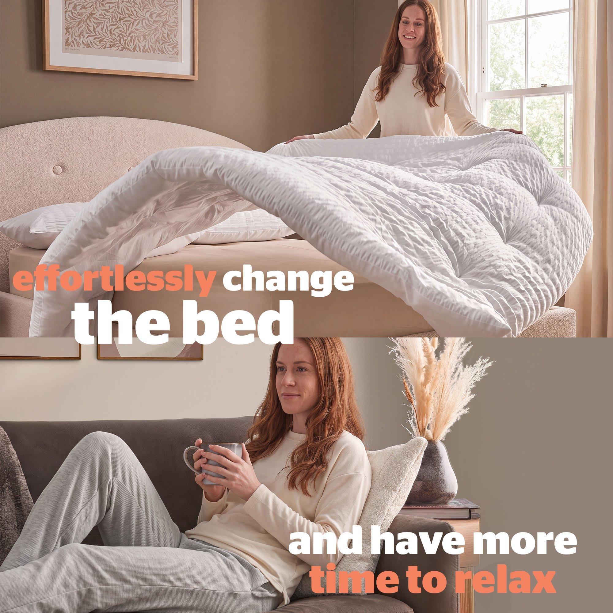 White - Silentnight - Coverless Duvet Seersucker 10.5 Tog - 3