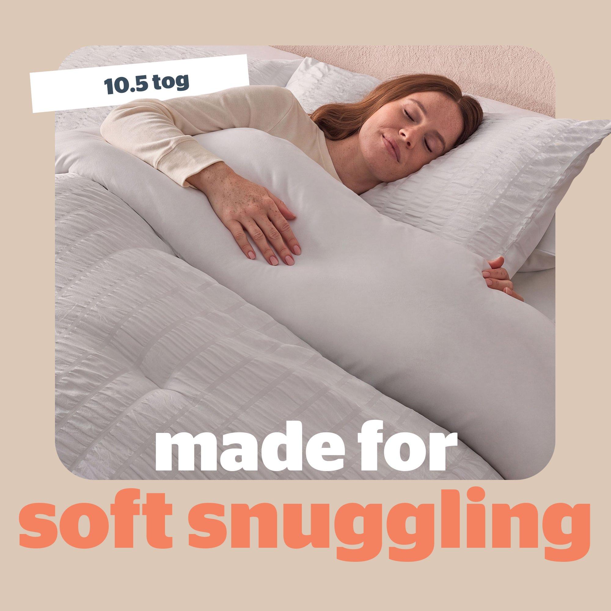 White - Silentnight - Coverless Duvet Seersucker 10.5 Tog - 5