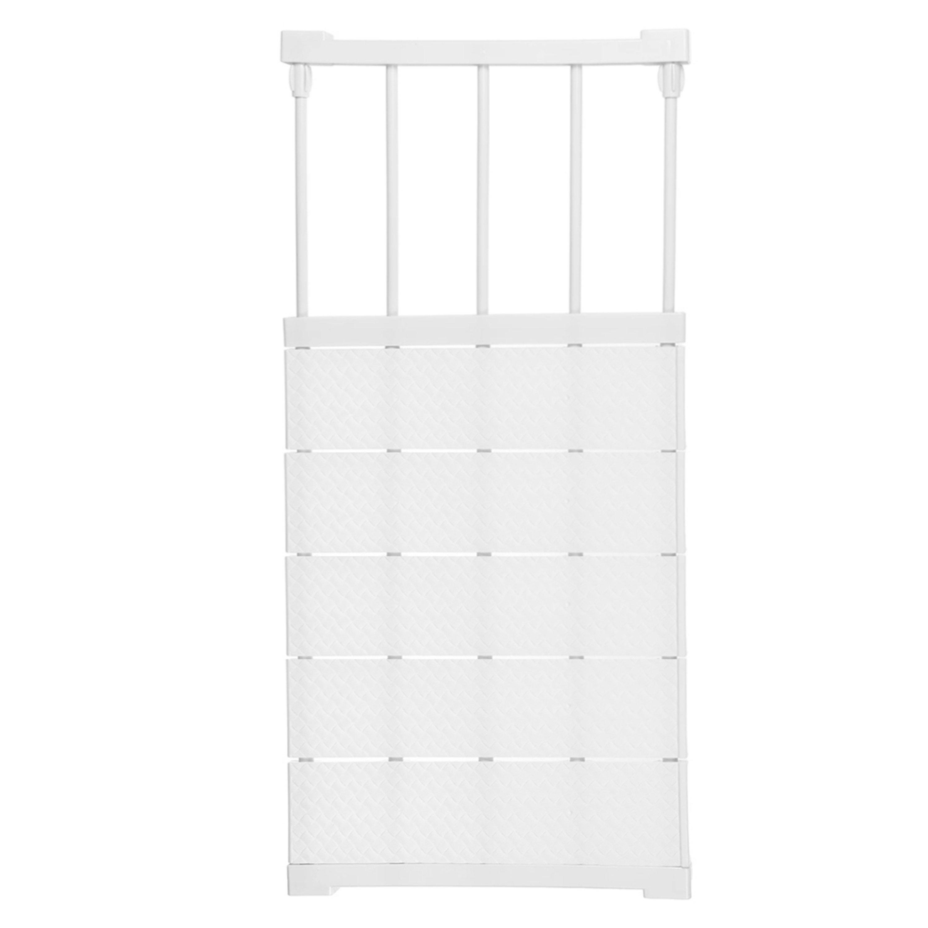 White - LIFE IDEAS - 50x25cm Expandable Closet Tension Shelf Rod - 6