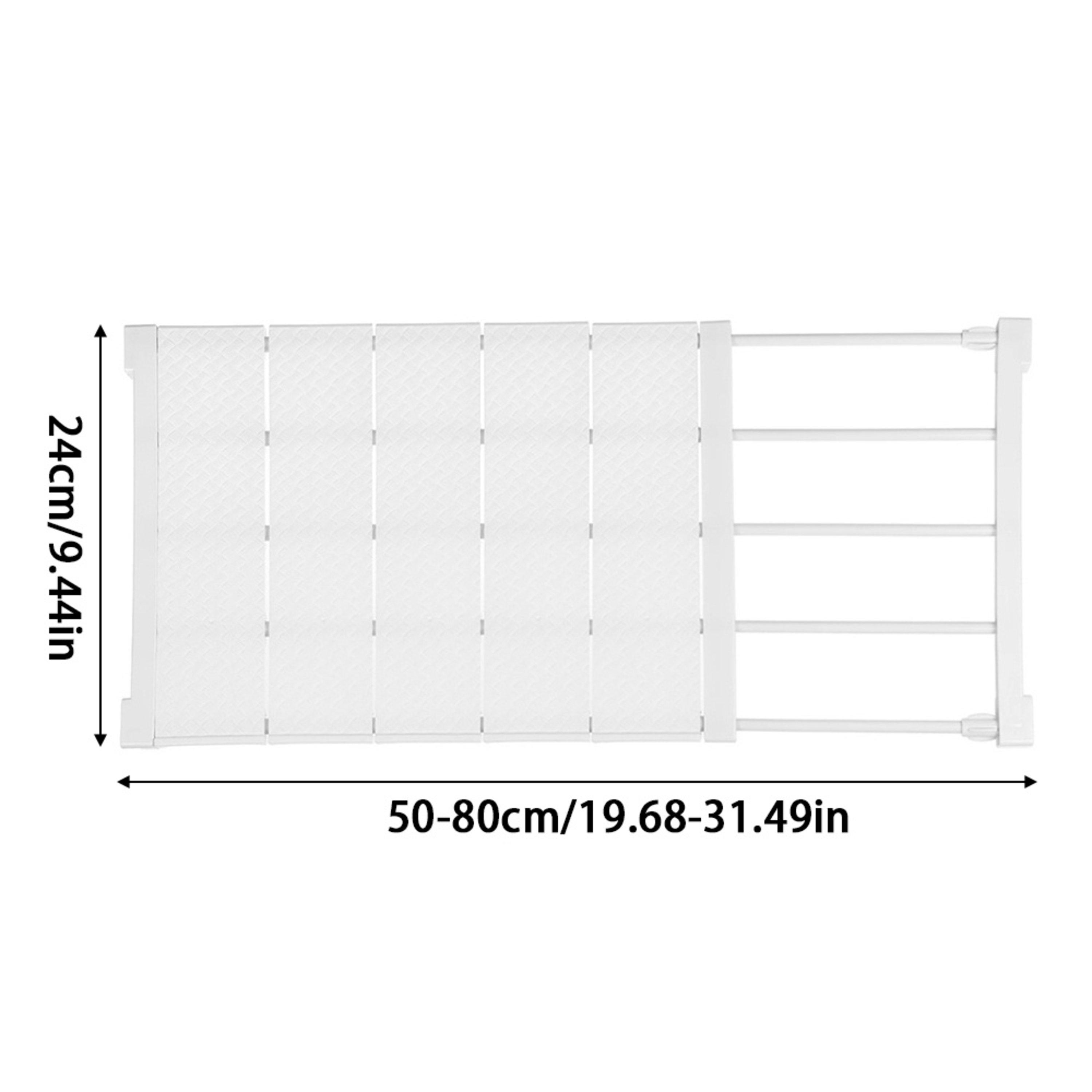 White - LIFE IDEAS - 50x25cm Expandable Closet Tension Shelf Rod - 8