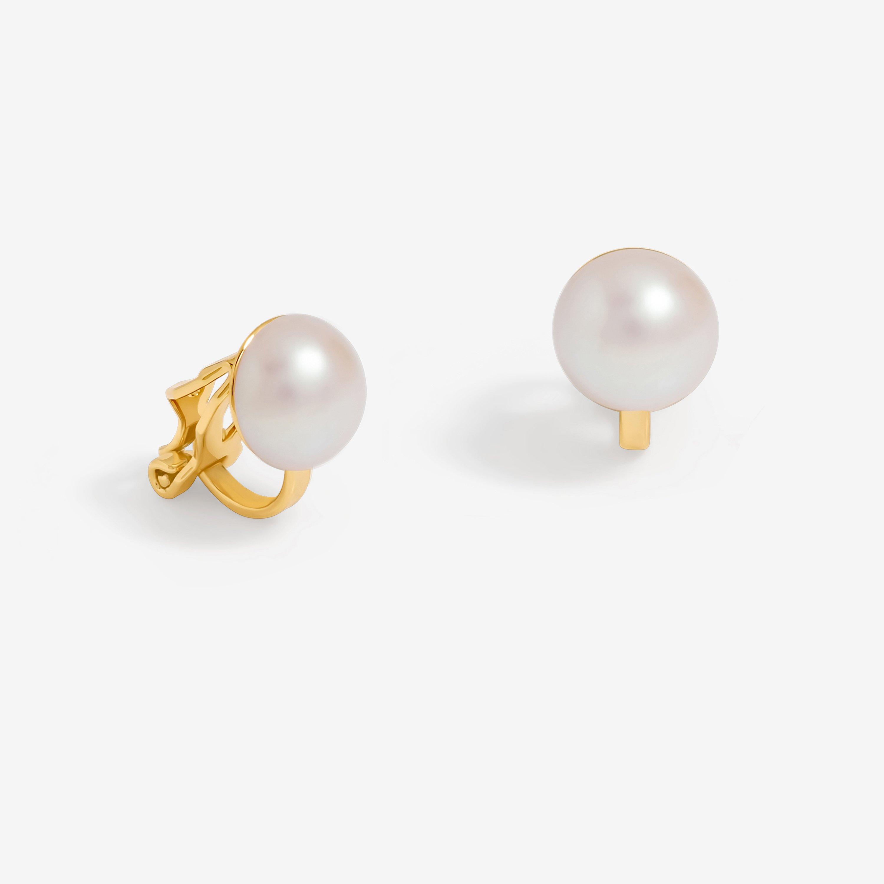 Gold - Jon Richard - Gold Plated Pearl Clip Earrings - 1