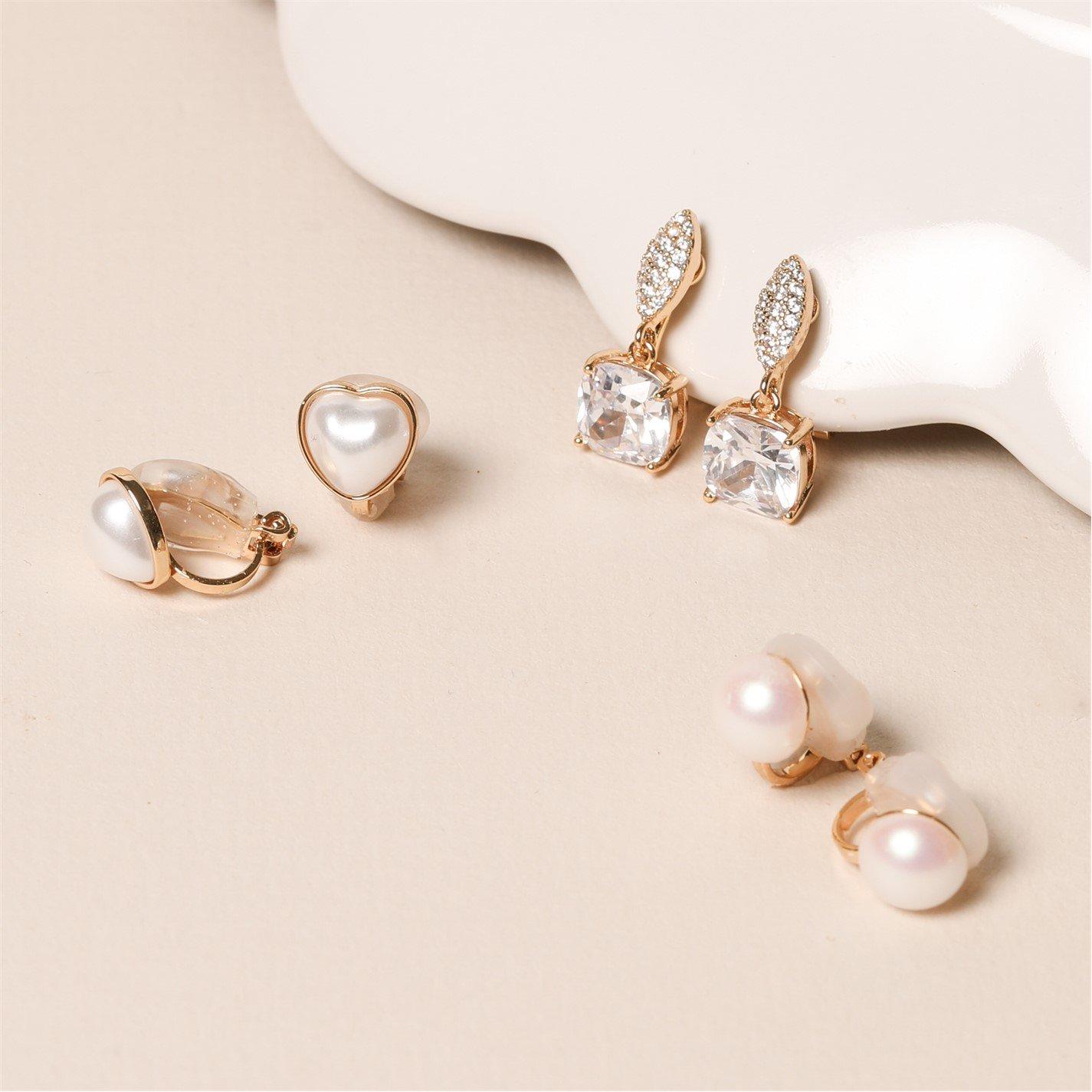 Gold - Jon Richard - Gold Plated Pearl Clip Earrings - 2