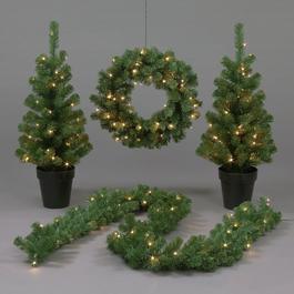 Snowtime 4 piece Pre-Lit Porch Decor Set