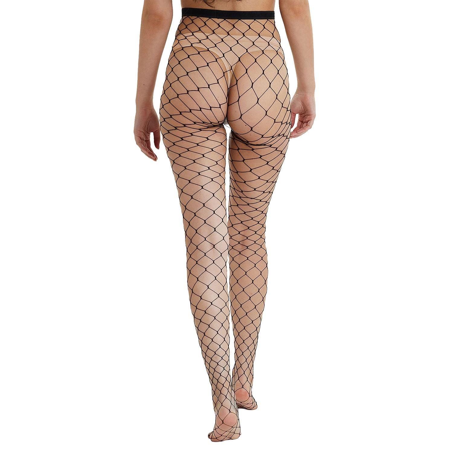 Black - Playful Promises - Bettie Page Fence Net Tights - Black - 2