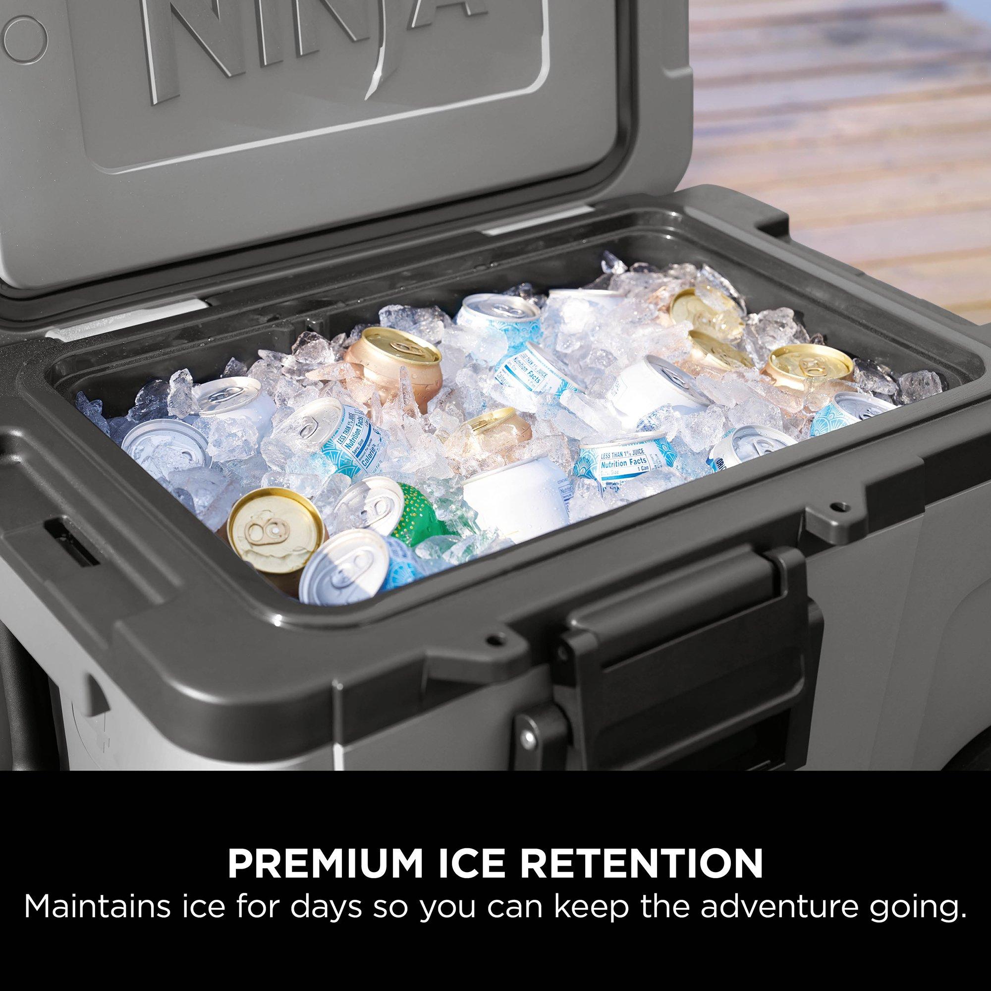 Slate Grey - Ninja - FrostVault 45QT/42L Wheeled Cooler with Dry Zone - 9