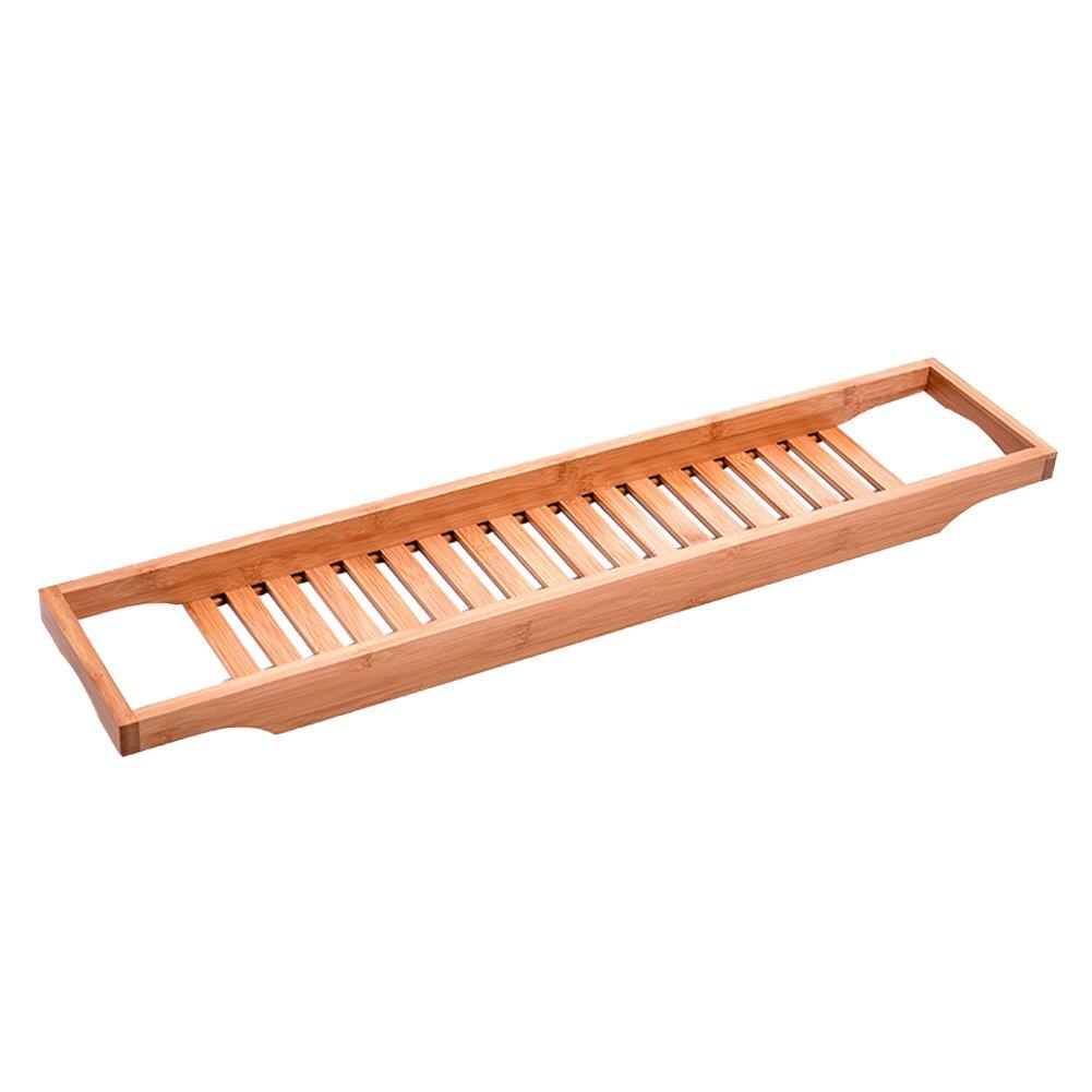 Brown - LIFE IDEAS - Bamboo Bath Tray Bathtub Caddy for Bathroom - 3