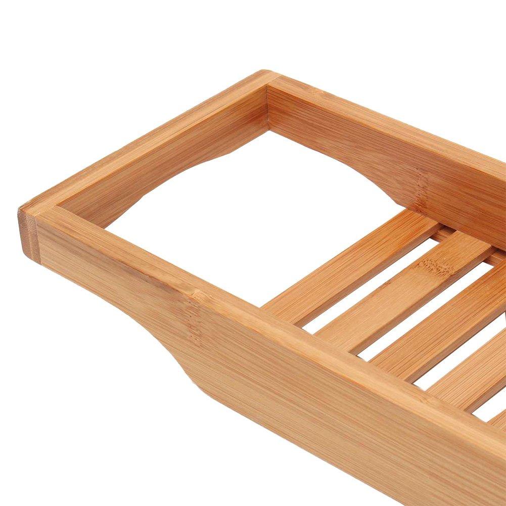Brown - LIFE IDEAS - Bamboo Bath Tray Bathtub Caddy for Bathroom - 4