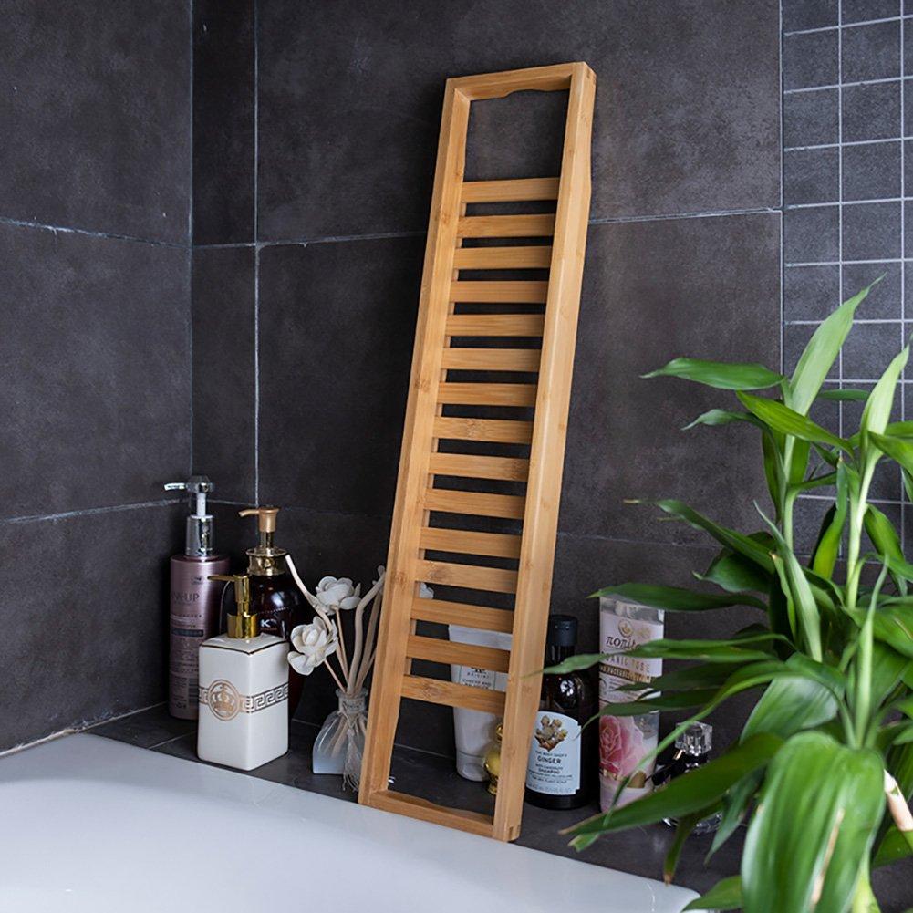 Brown - LIFE IDEAS - Bamboo Bath Tray Bathtub Caddy for Bathroom - 5