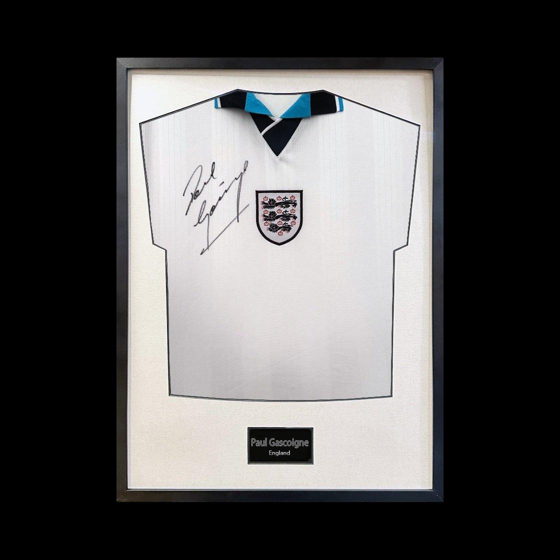 White - The Fan Cave - Paul Gascogine Signed England 96 Shirt Standard F