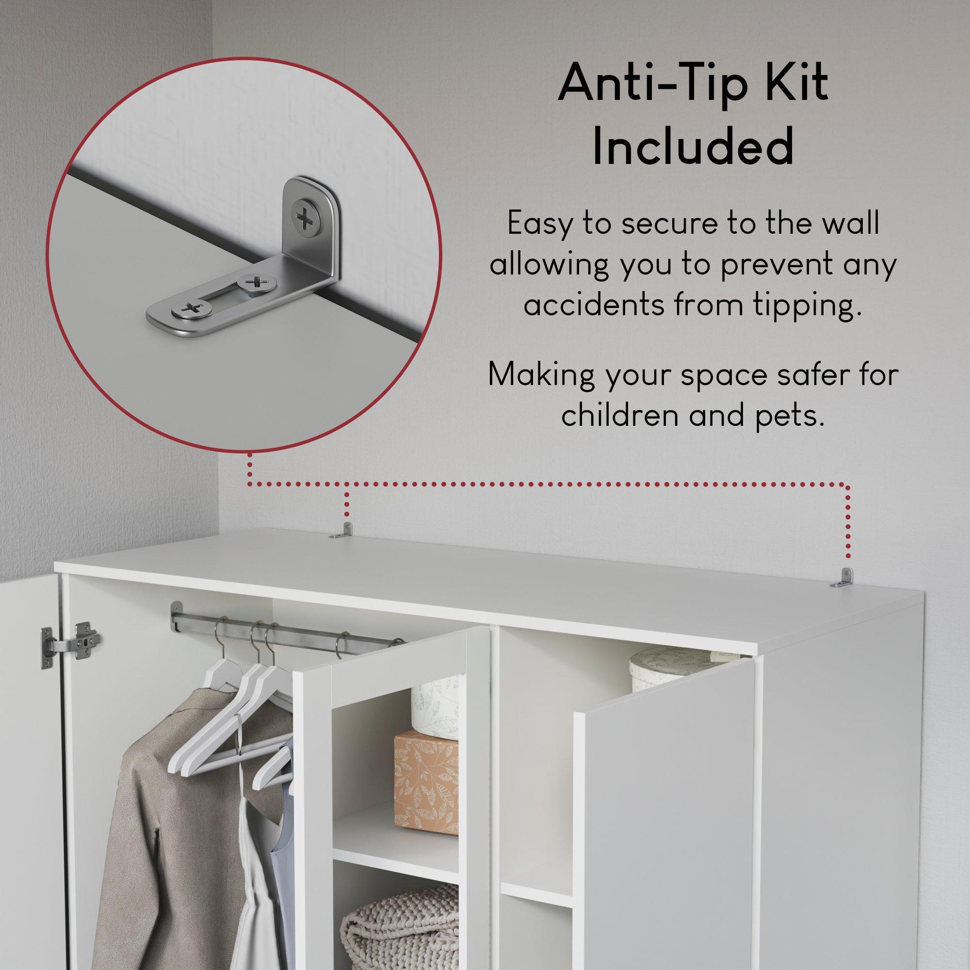 White - Lassic - Vida Designs Riano 3 Door 2 Drawer Mirror Wardrobe - 6