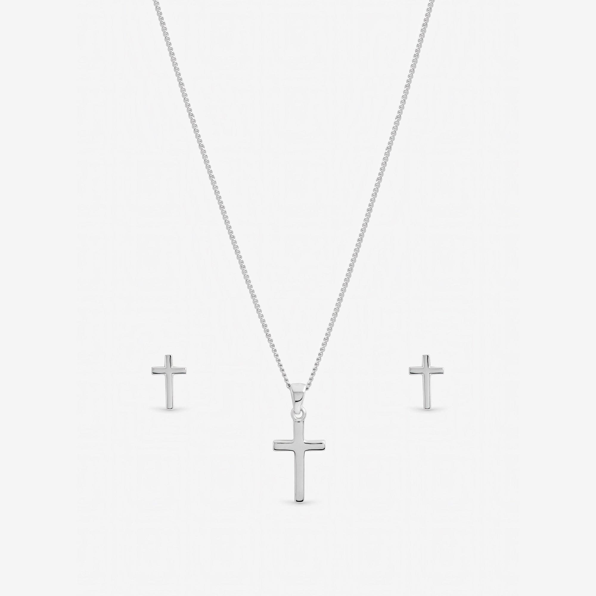 Silver - Inicio - Sterling Silver Plated Cross Set - Gift Box - 2
