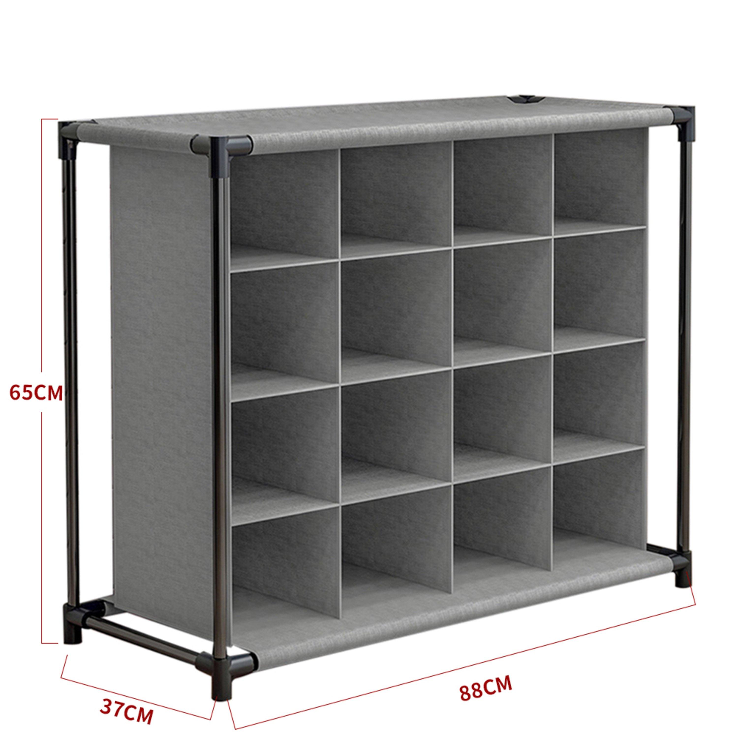 Grey - Kabinet UK - 4-Tier 16-Grid Rack Storage Organizer - 2