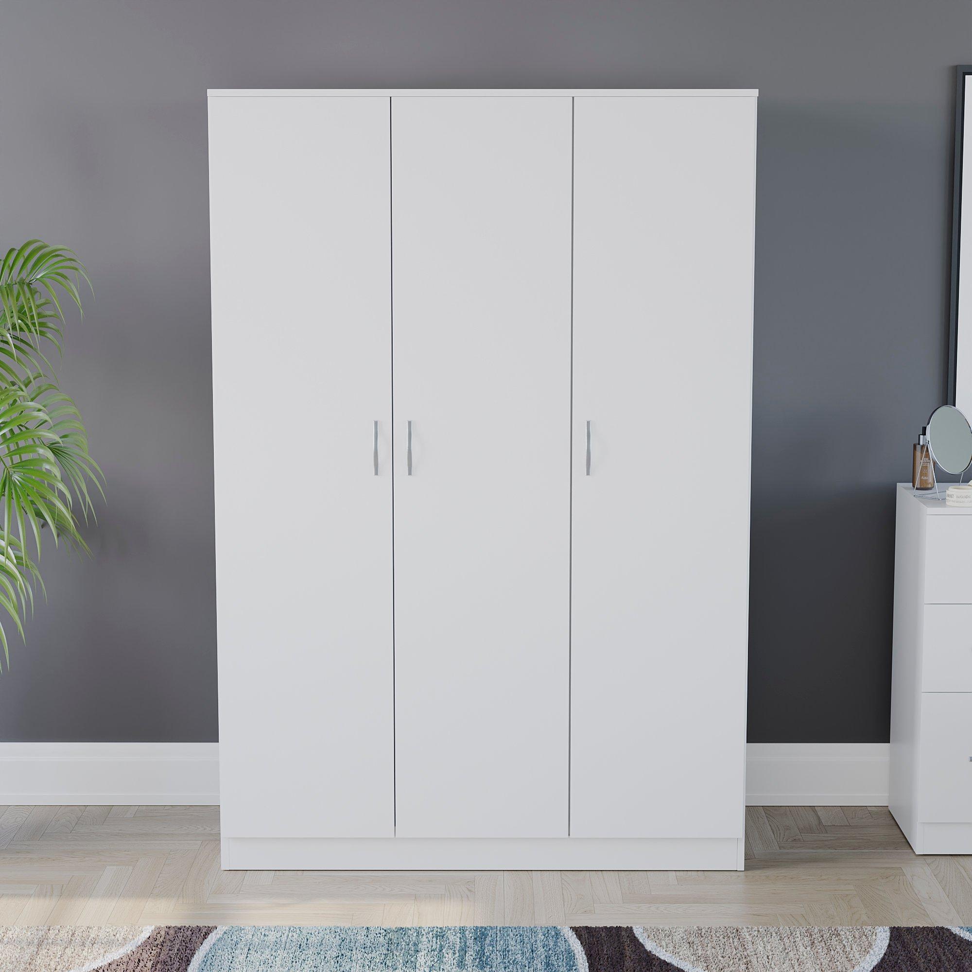 White - Lassic - Vida Designs Riano 3 Door Wardrobe - 3