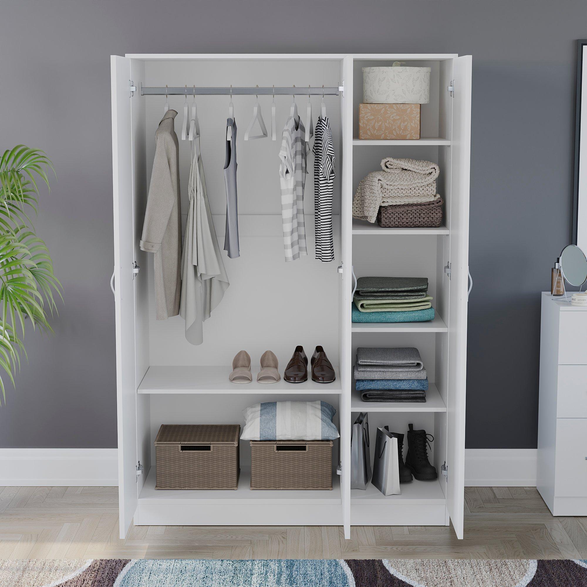 White - Lassic - Vida Designs Riano 3 Door Wardrobe - 4