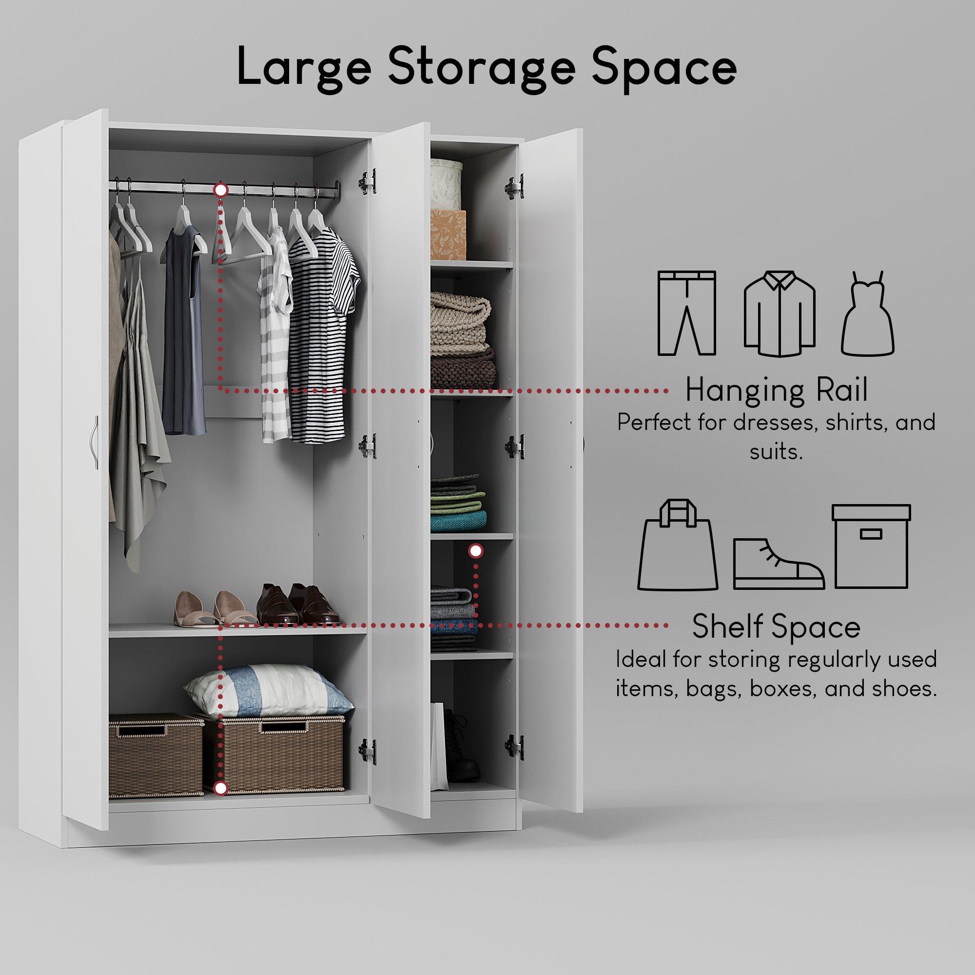 White - Lassic - Vida Designs Riano 3 Door Wardrobe - 5