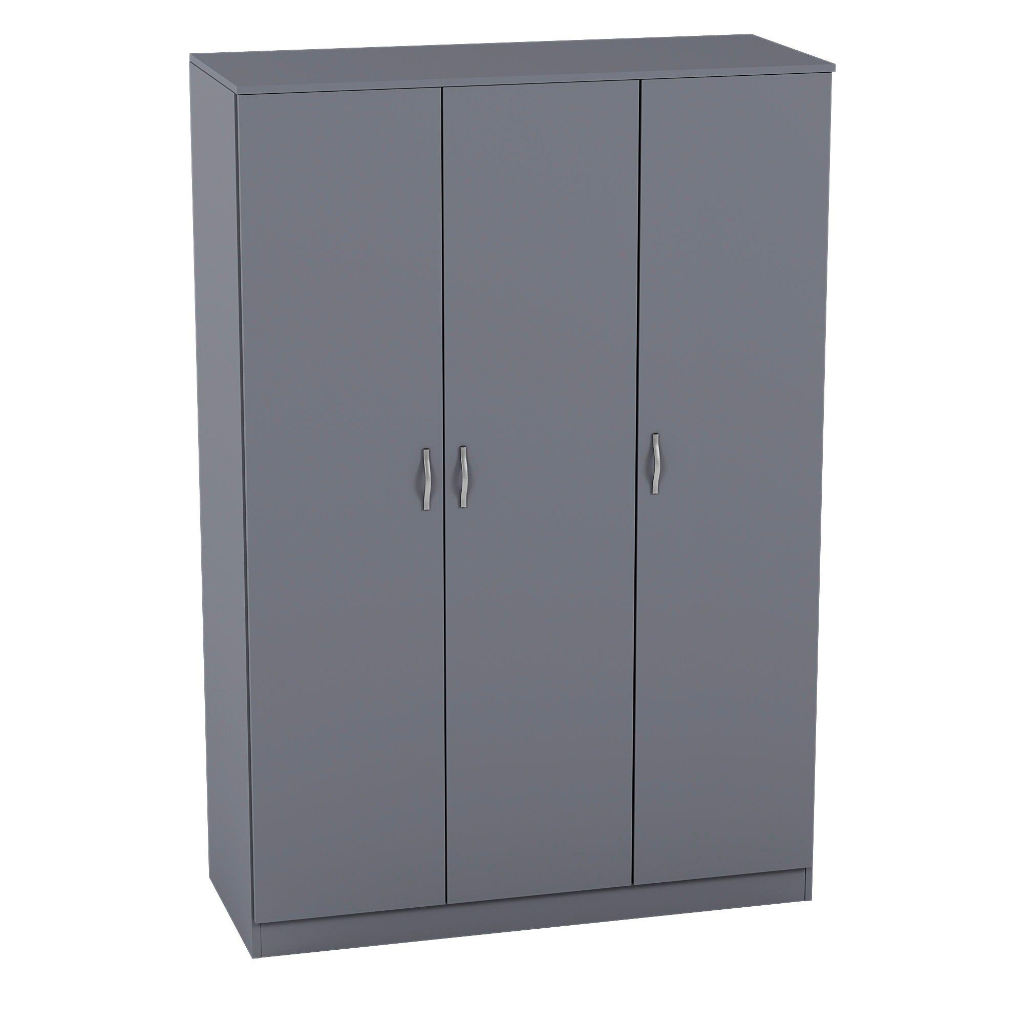 Grey - Lassic - Vida Designs Riano 3 Door Wardrobe - 7