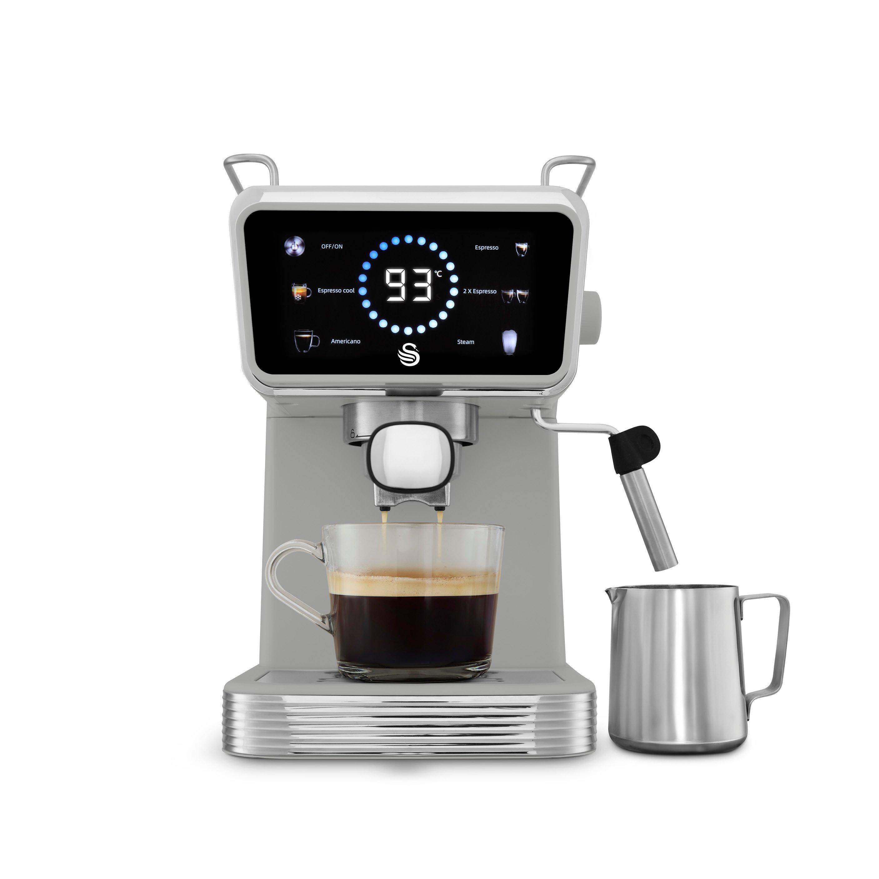 Grey - Swan - Retro Pump Espresso Digital Coffee Machine Grey - 1