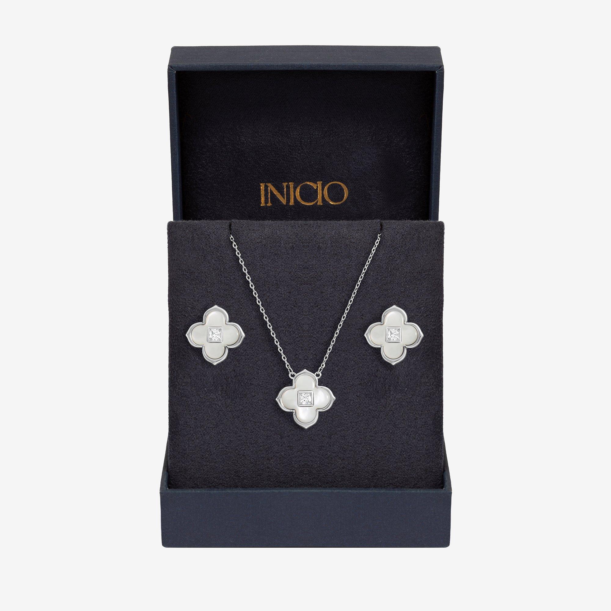 Silver - Inicio - Mother of Pearl Clover Set - Gift Box - 1
