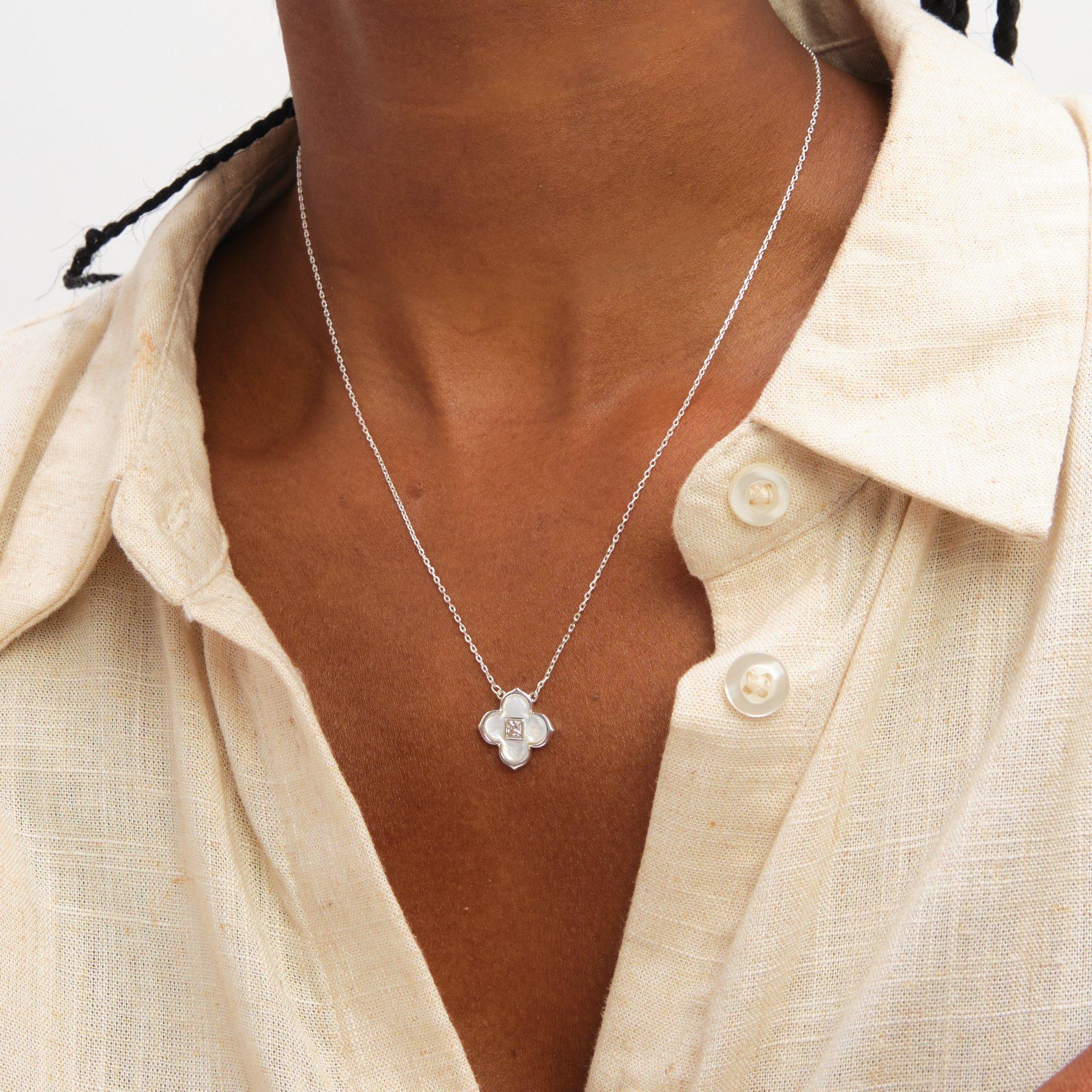 Silver - Inicio - Mother of Pearl Clover Set - Gift Box - 4