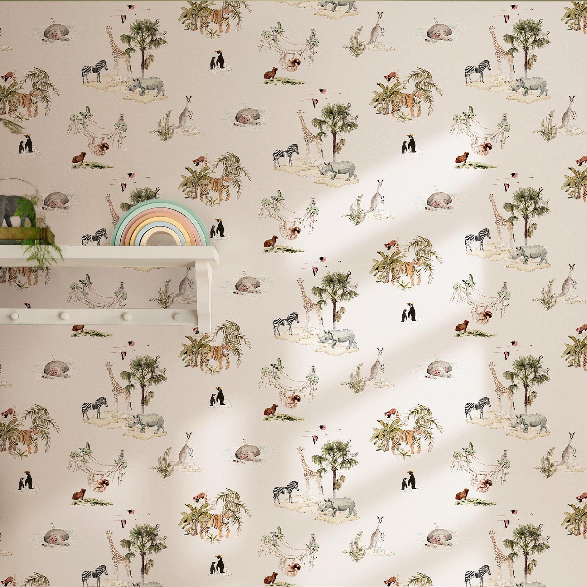 Chalk Blush - Sophie Allport - Animals of the World Wallpaper - 2