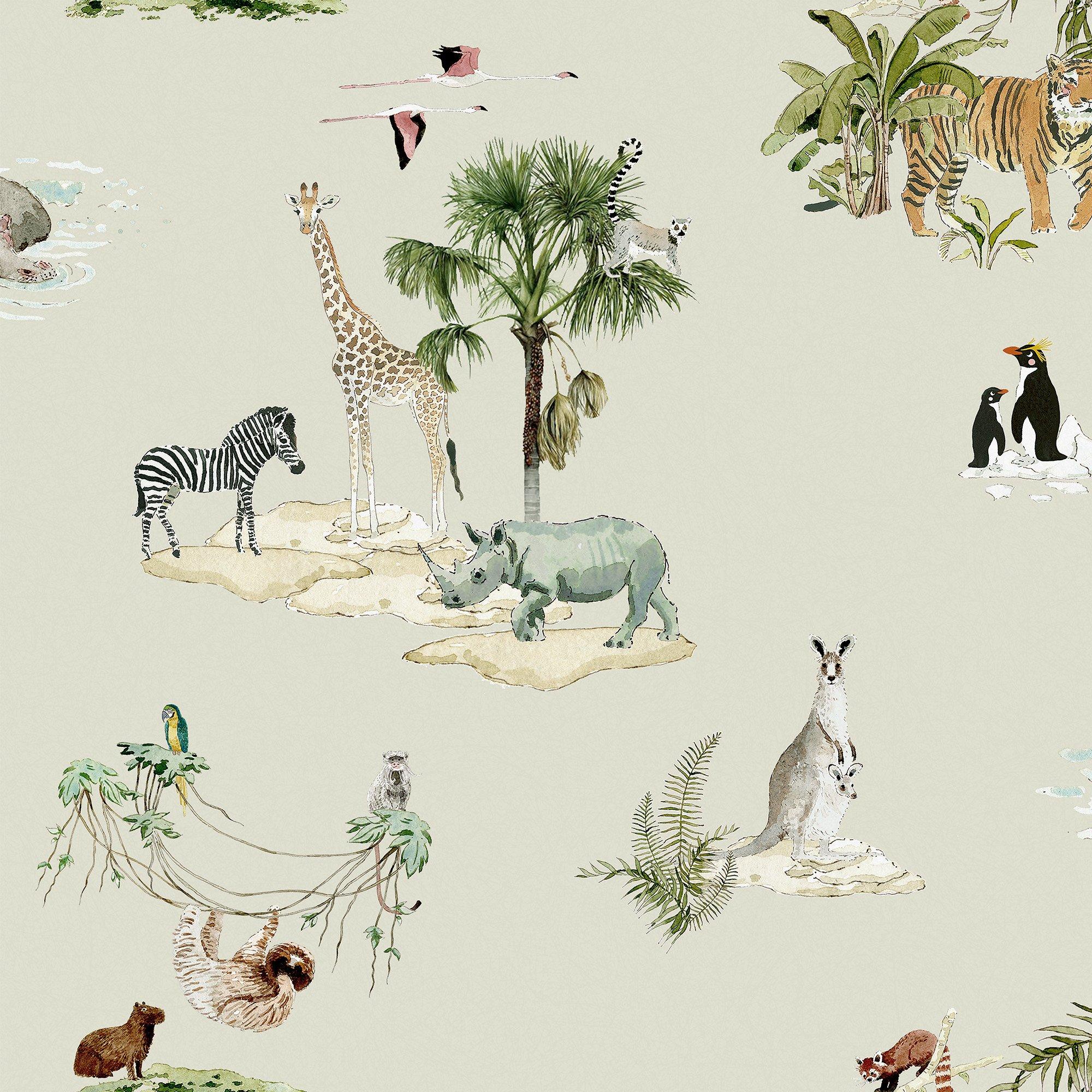 Sophie Allport  Animals Of The World Wallpaper - Hambleton Sage