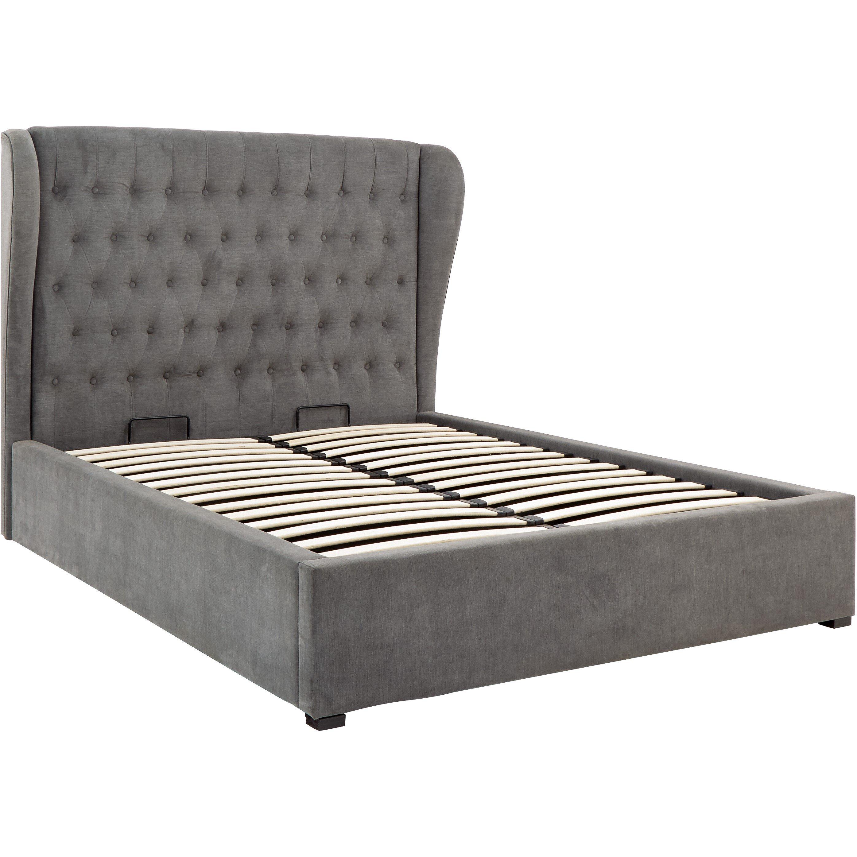 Pewter Grey - GFW - Dakota Ottoman Bed with Bonnell Mattress - 3