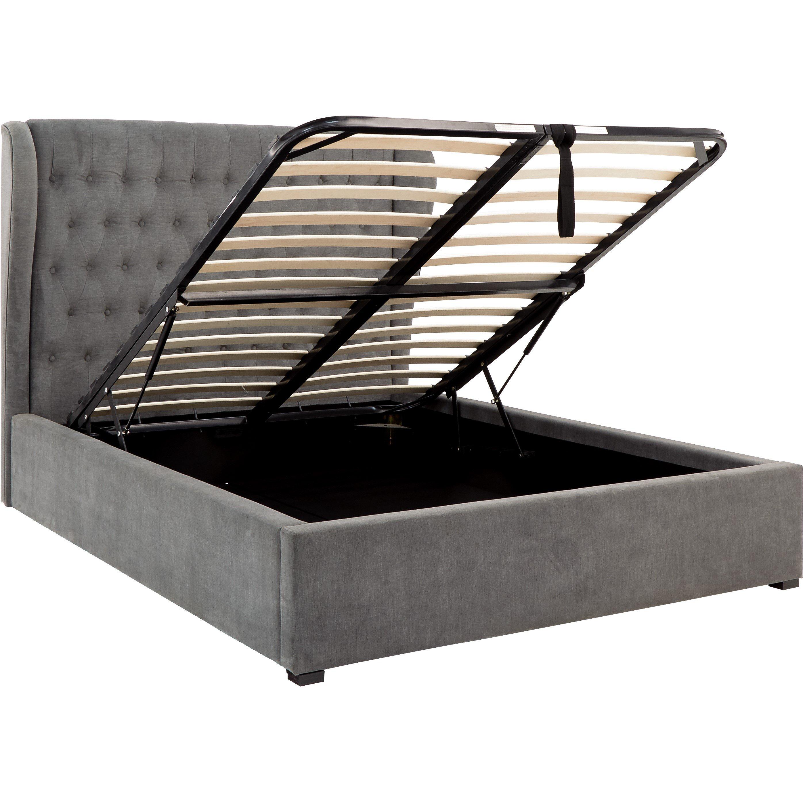 Pewter Grey - GFW - Dakota Ottoman Bed with Bonnell Mattress - 4