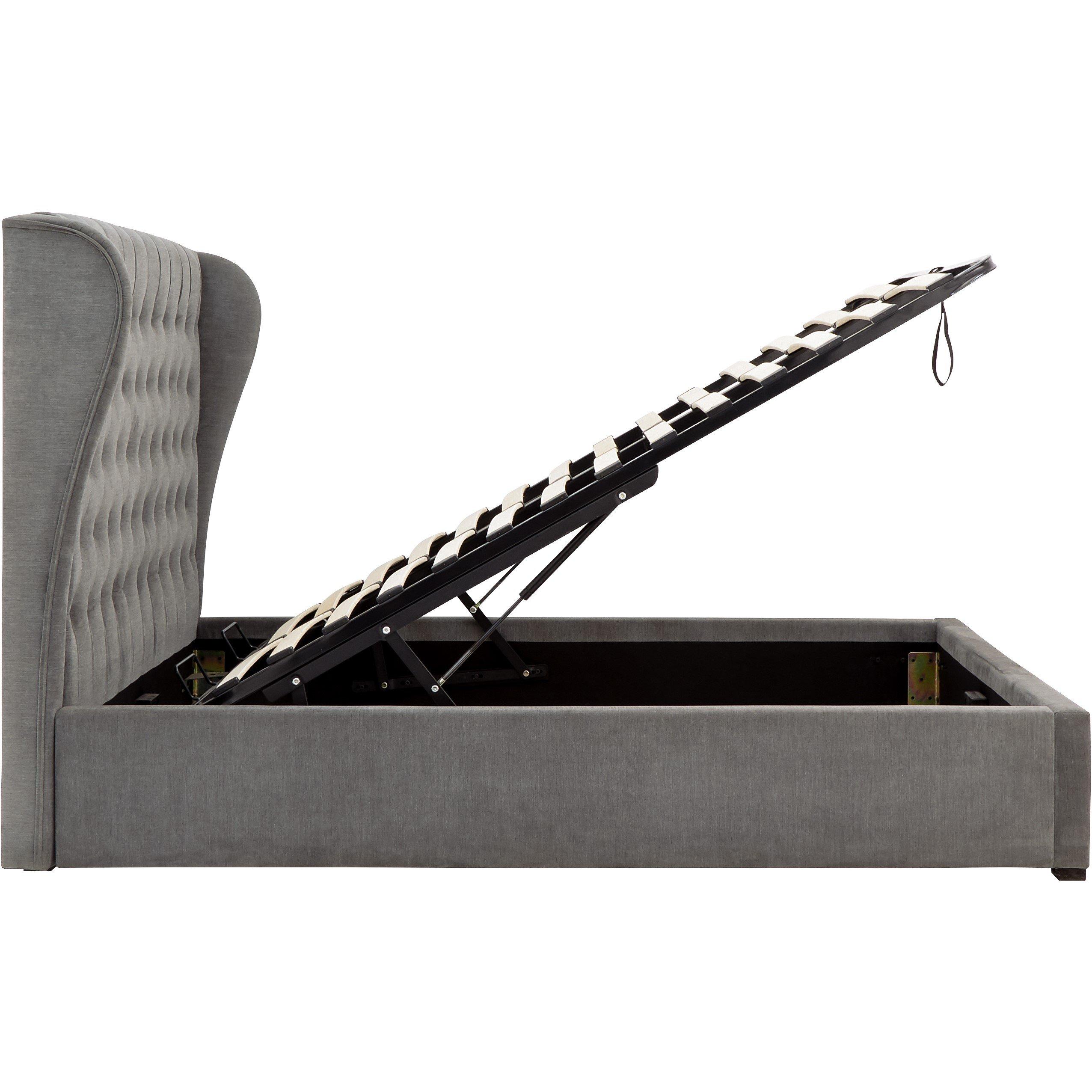 Pewter Grey - GFW - Dakota Ottoman Bed with Bonnell Mattress - 8