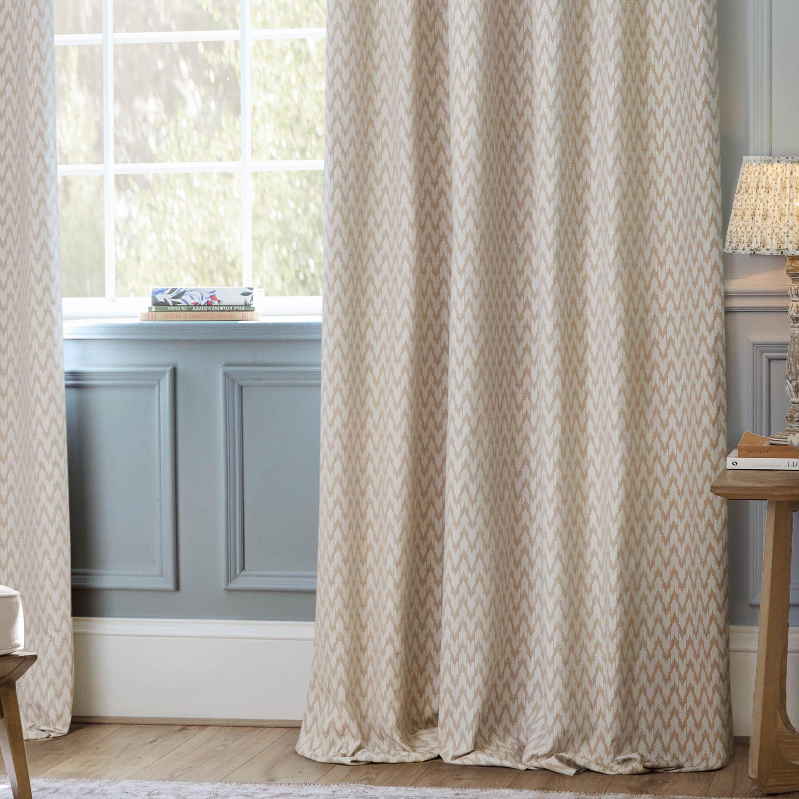 Linen - Sanderson - Porcelain Garden Fully Lined Chenille Pencil Pleat - 1