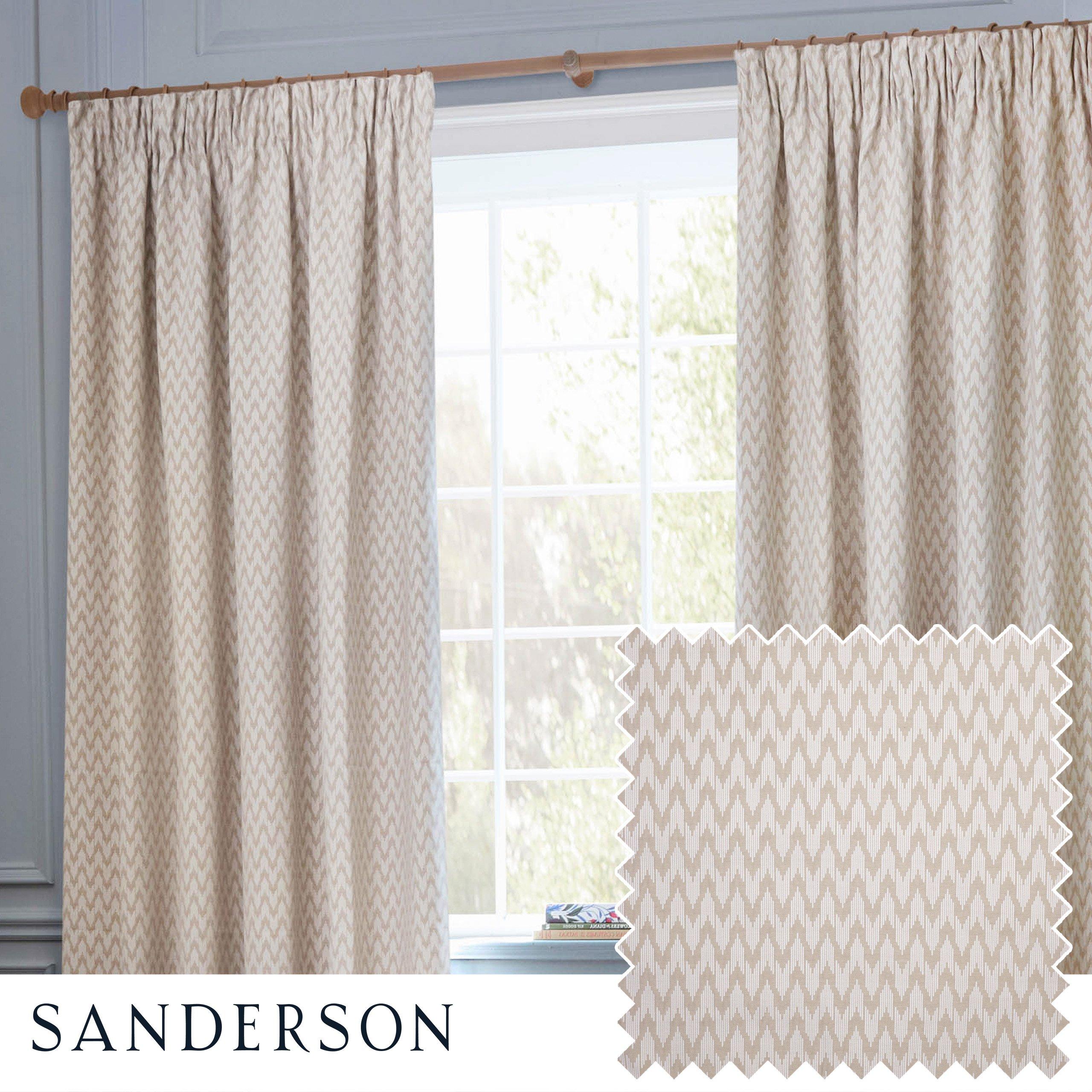 Linen - Sanderson - Porcelain Garden Fully Lined Chenille Pencil Pleat - 2