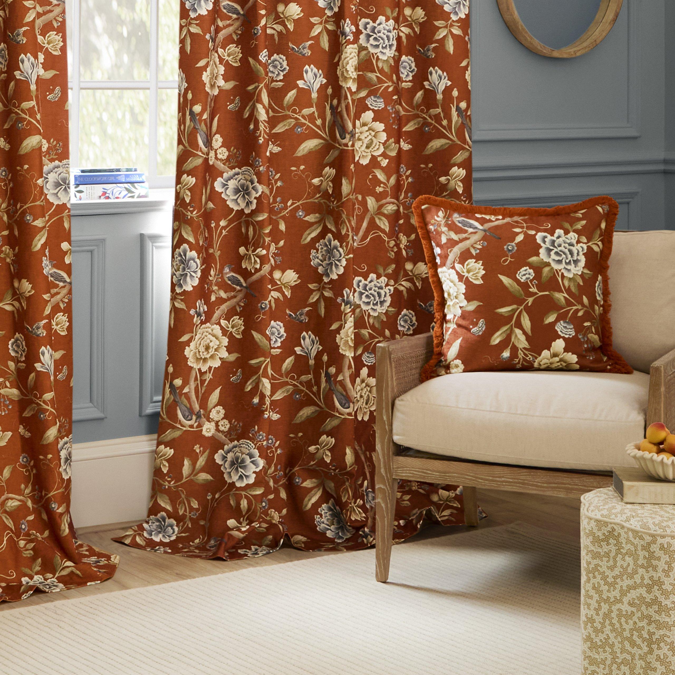 Sanderson Porcelain Garden Fully Lined Chenille Pencil Pleat