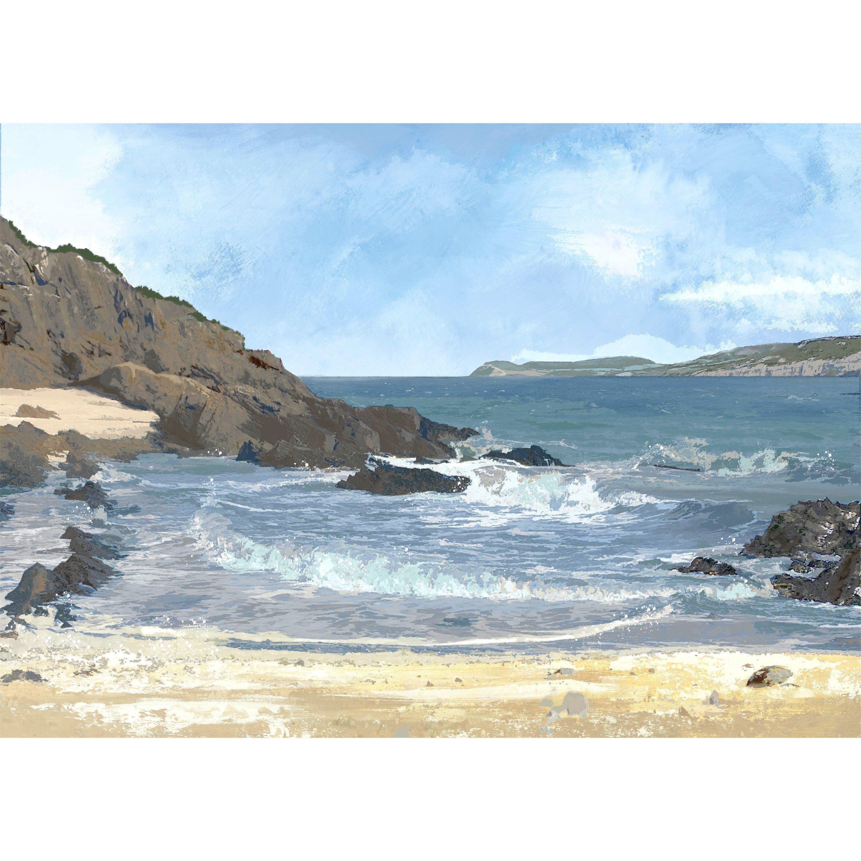 Blue - Laura Ashley - Rocky Cove Print in a Wood Frame - 3