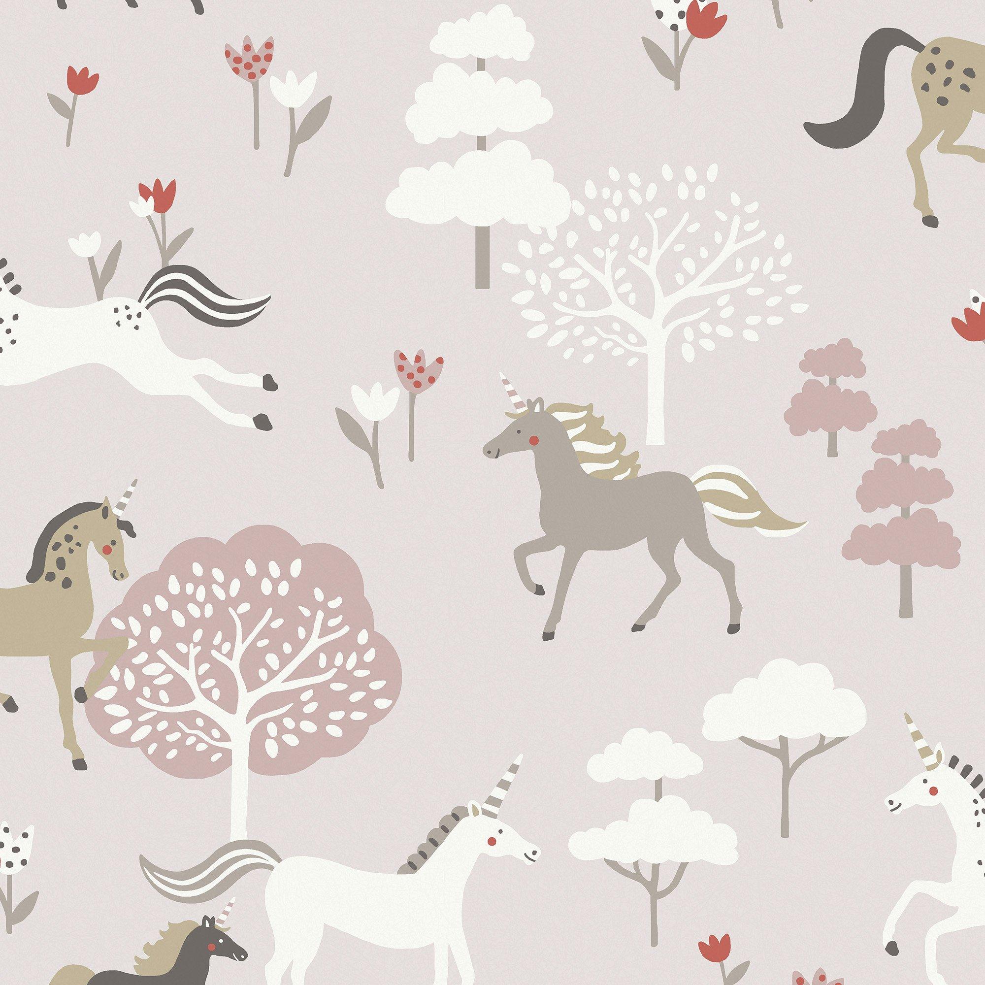 Sophie Allport  Forest Ponies Wallpaper - Chalk Blush