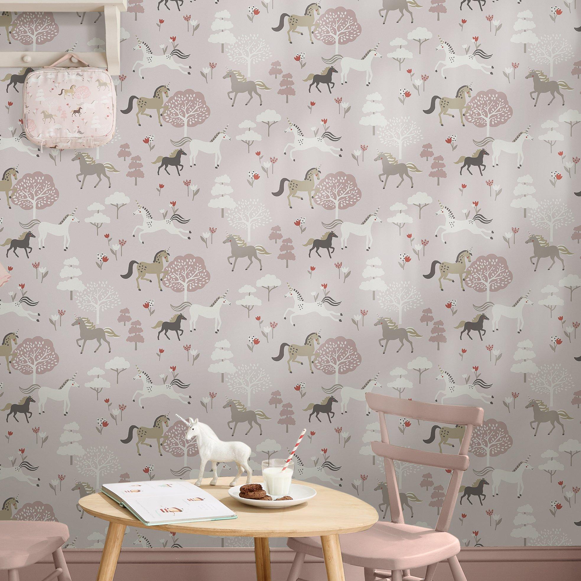 Chalk Blush - Sophie Allport - Forest Ponies Wallpaper - 2