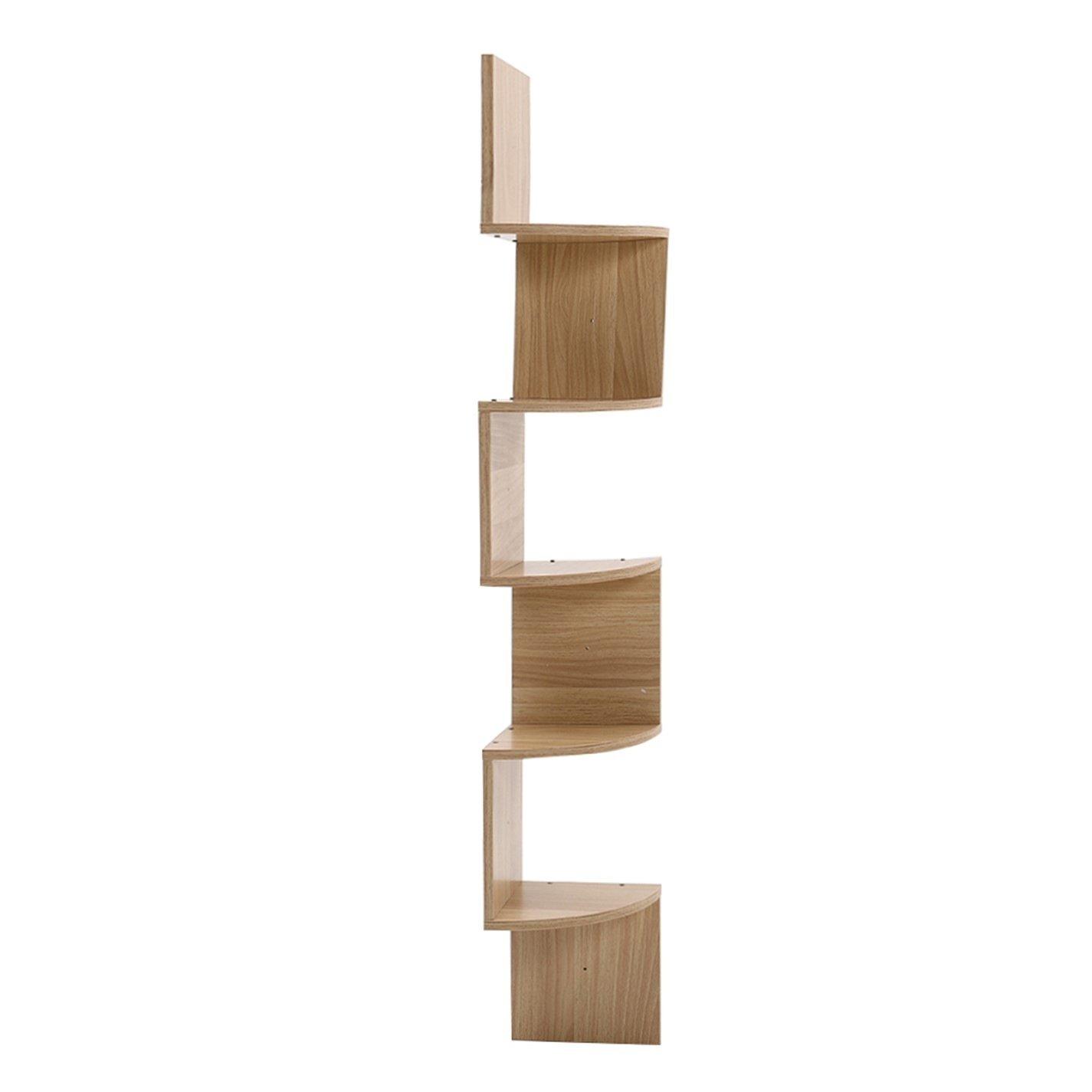 Brown - Kabinet UK - Tiered Wooden Floating Corner Shelf Natural - 2
