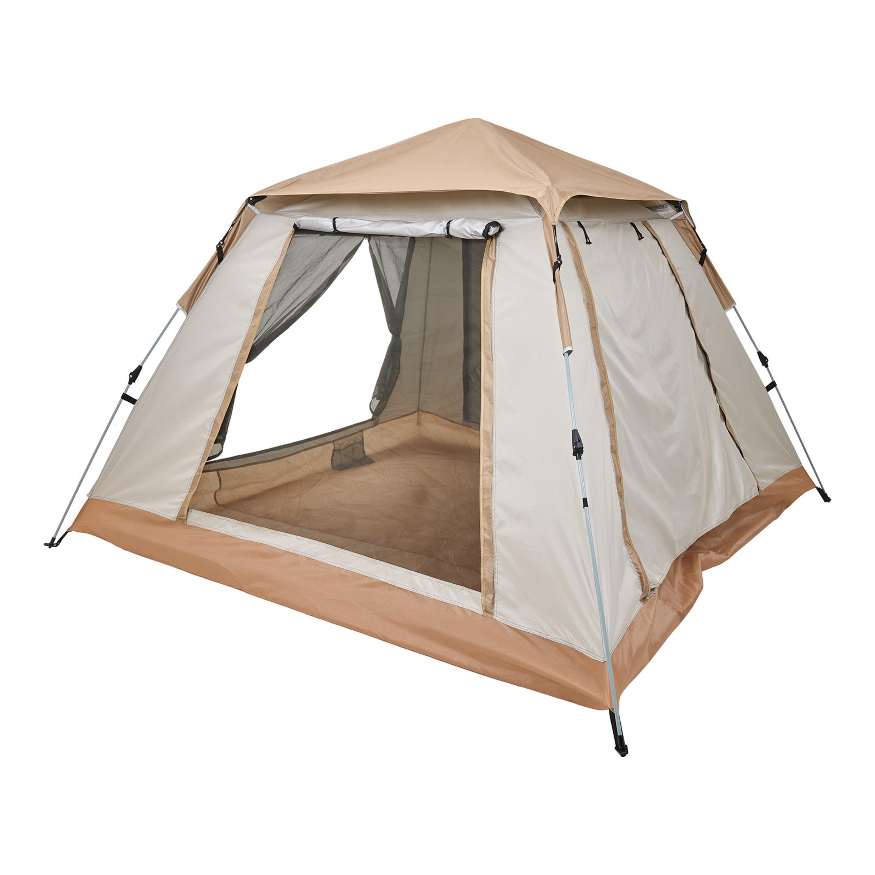Beige - Breeins - Pop-Up Camping Tent with Convertible Awning Canopy - 1