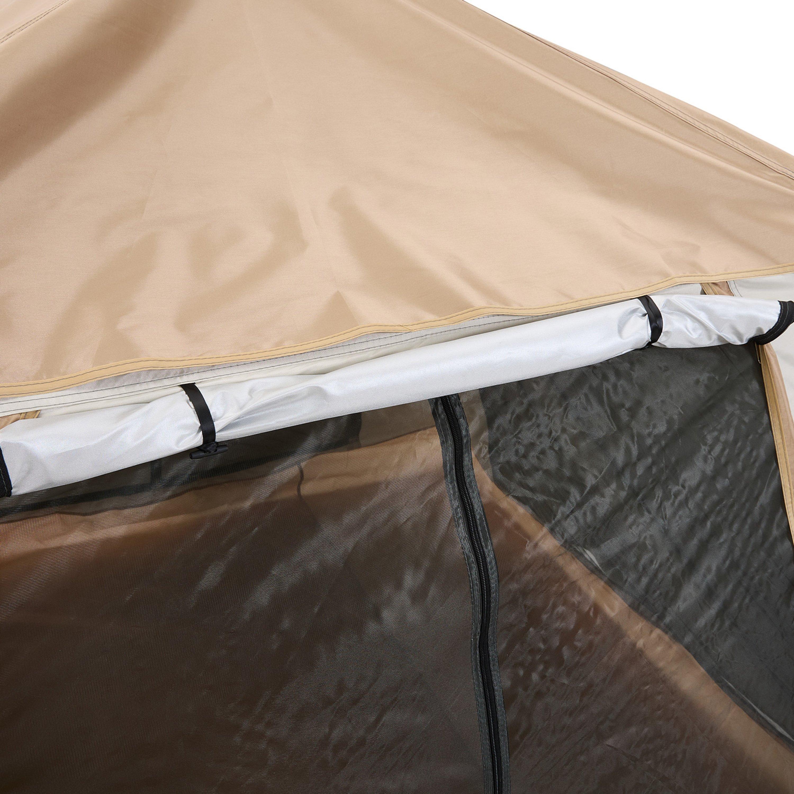 Beige - Breeins - Pop-Up Camping Tent with Convertible Awning Canopy - 11