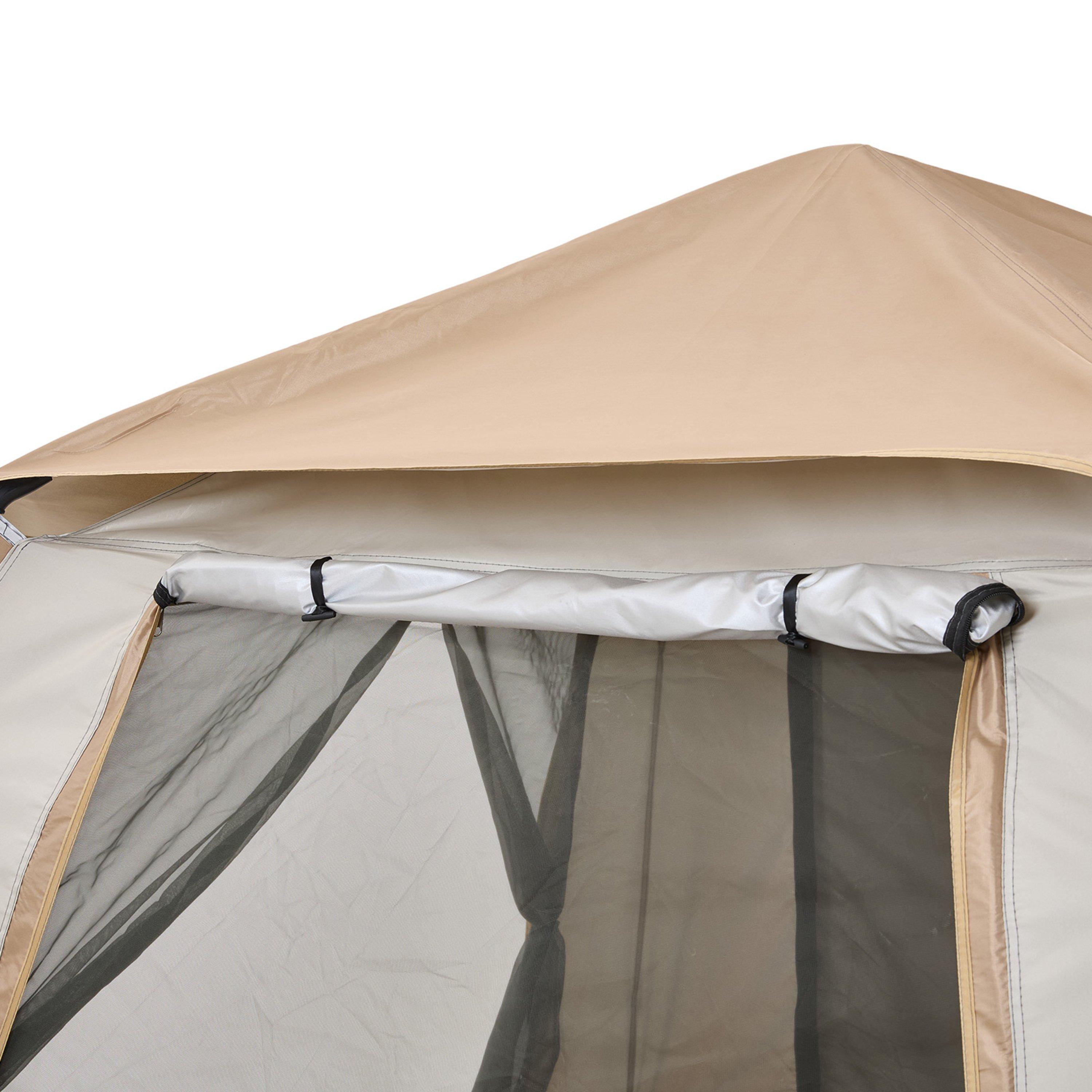 Beige - Breeins - Pop-Up Camping Tent with Convertible Awning Canopy - 3