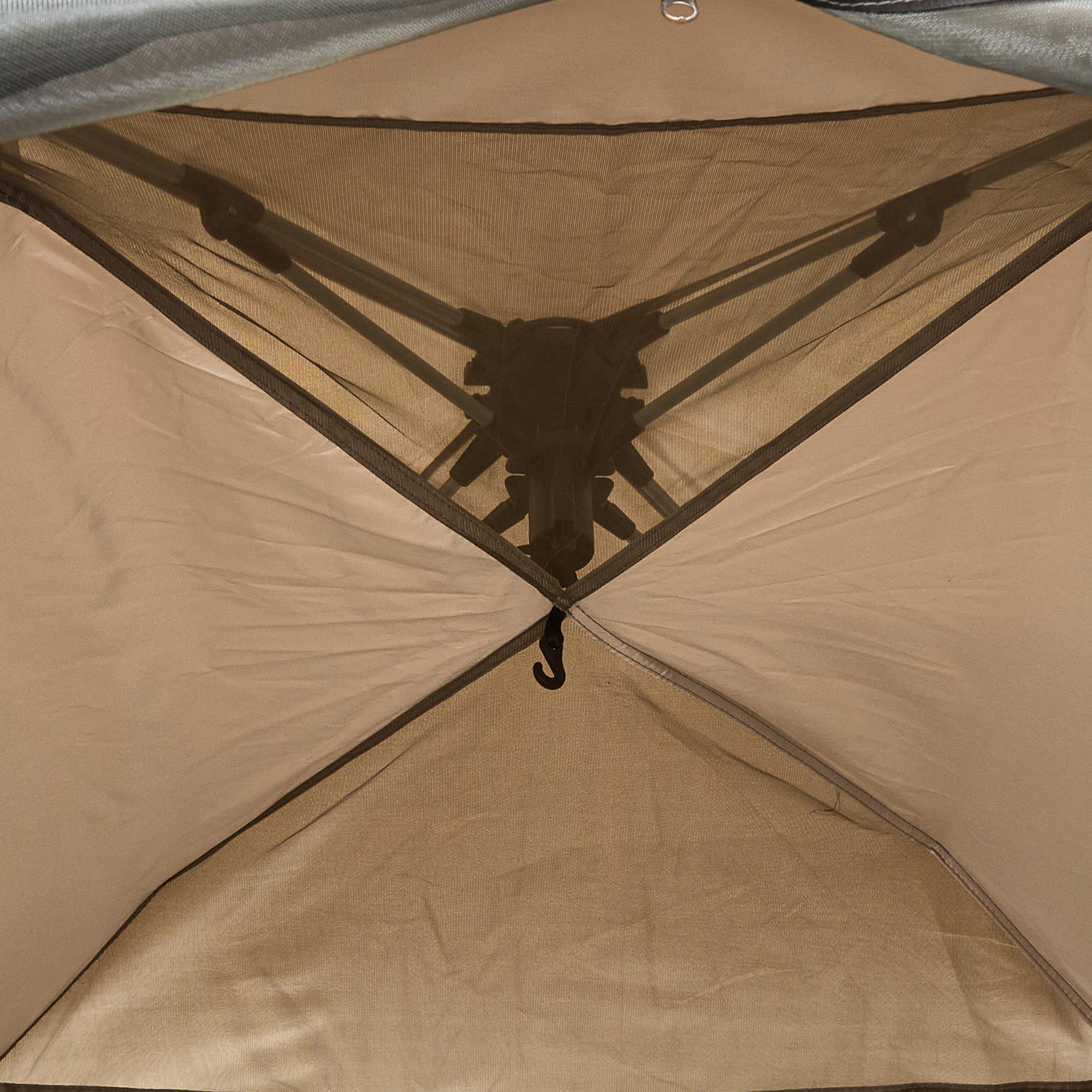 Beige - Breeins - Pop-Up Camping Tent with Convertible Awning Canopy - 4