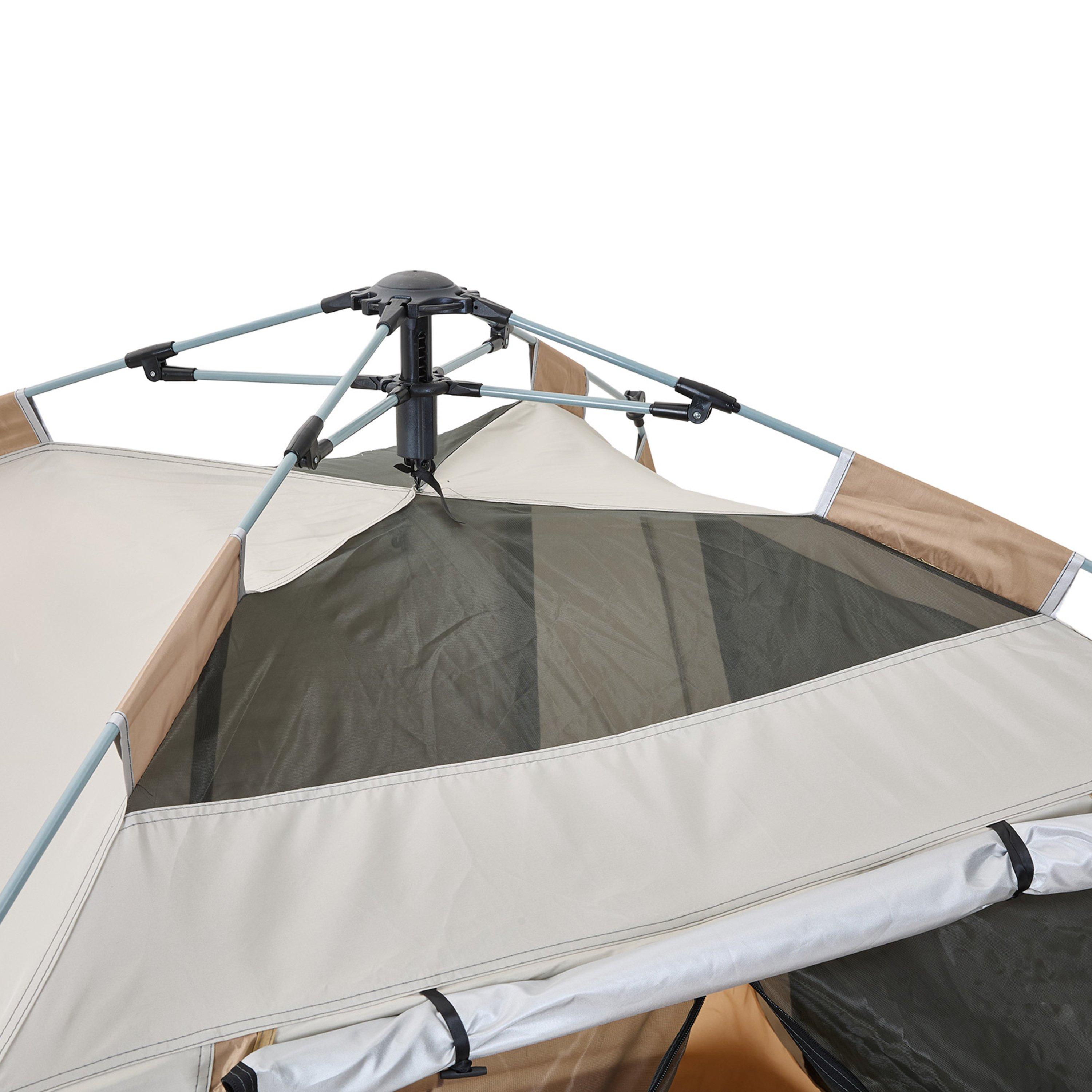 Beige - Breeins - Pop-Up Camping Tent with Convertible Awning Canopy - 8