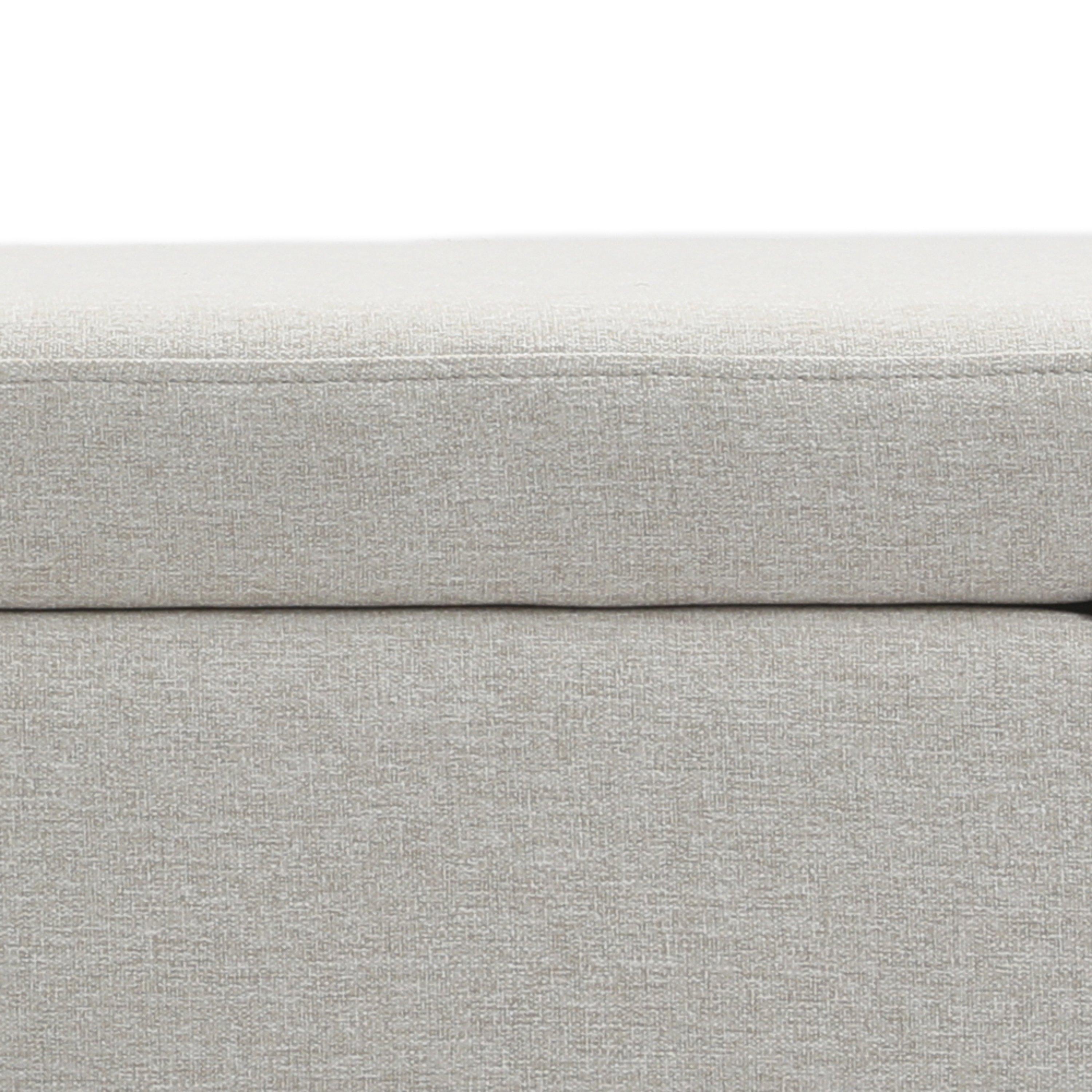 White - Kabinet UK - Linen Upholstered Storage Bench White - 10