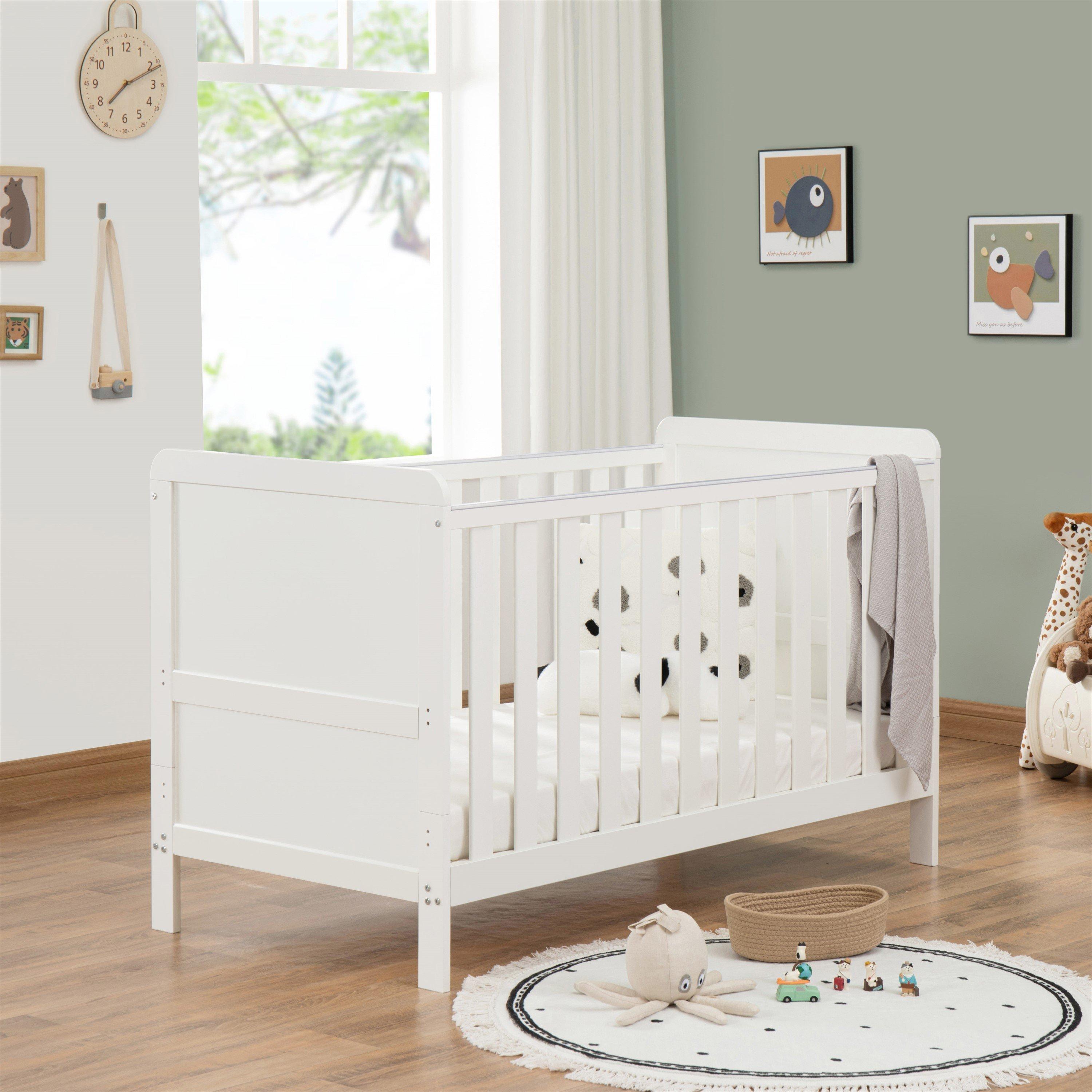 White - Babymore - Babymore Caro Urban Cot Bed - White - 2