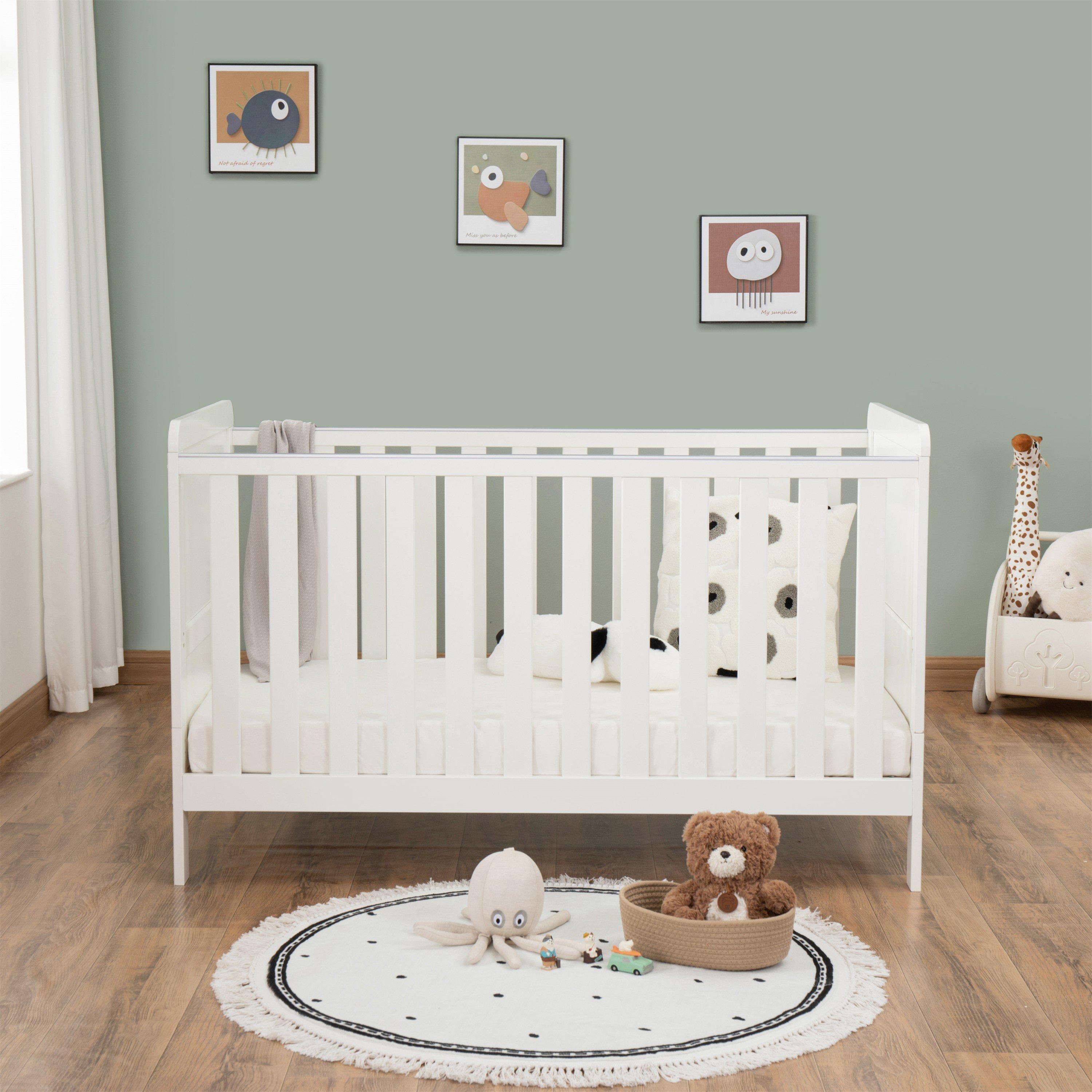 White - Babymore - Babymore Caro Urban Cot Bed - White - 3