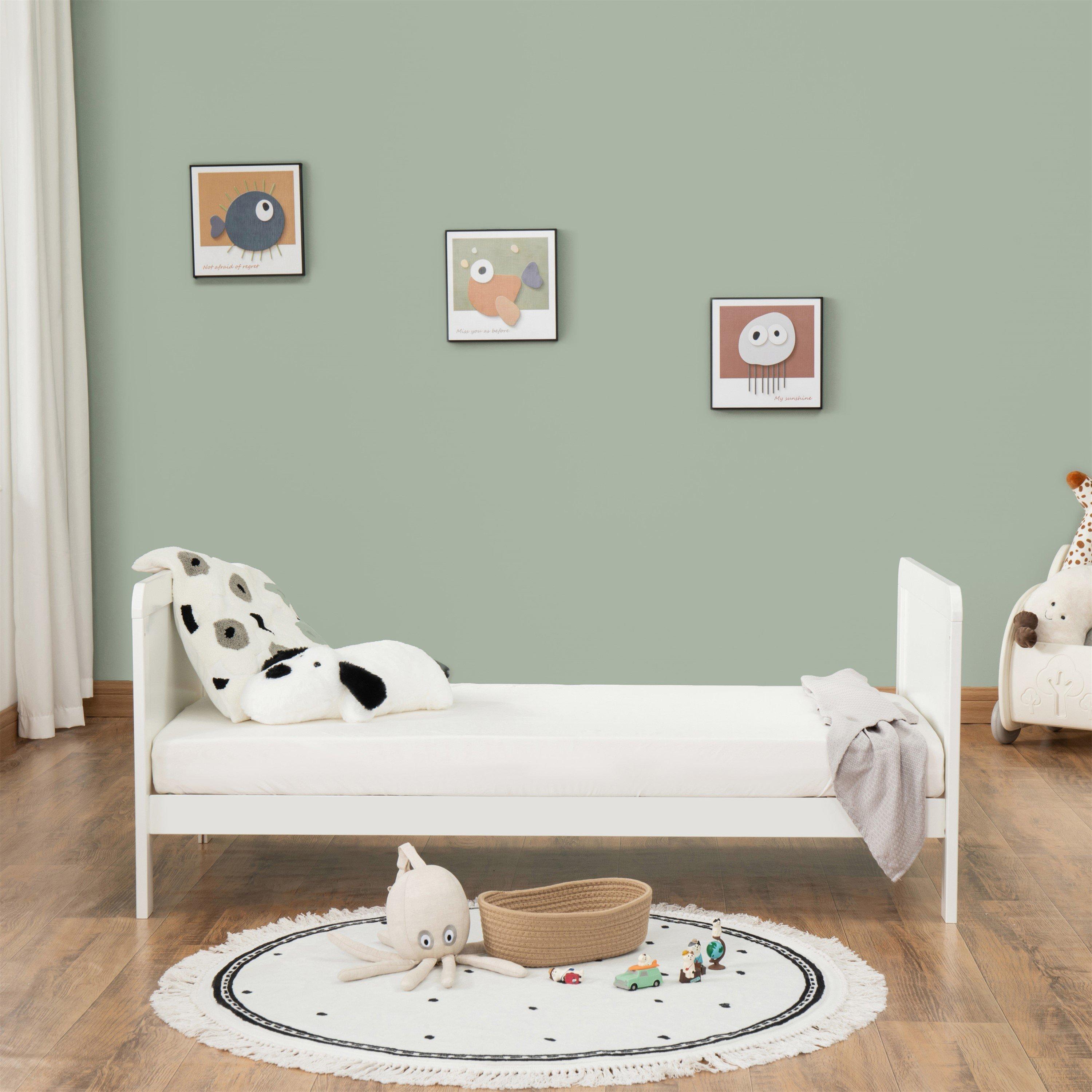 White - Babymore - Babymore Caro Urban Cot Bed - White - 5