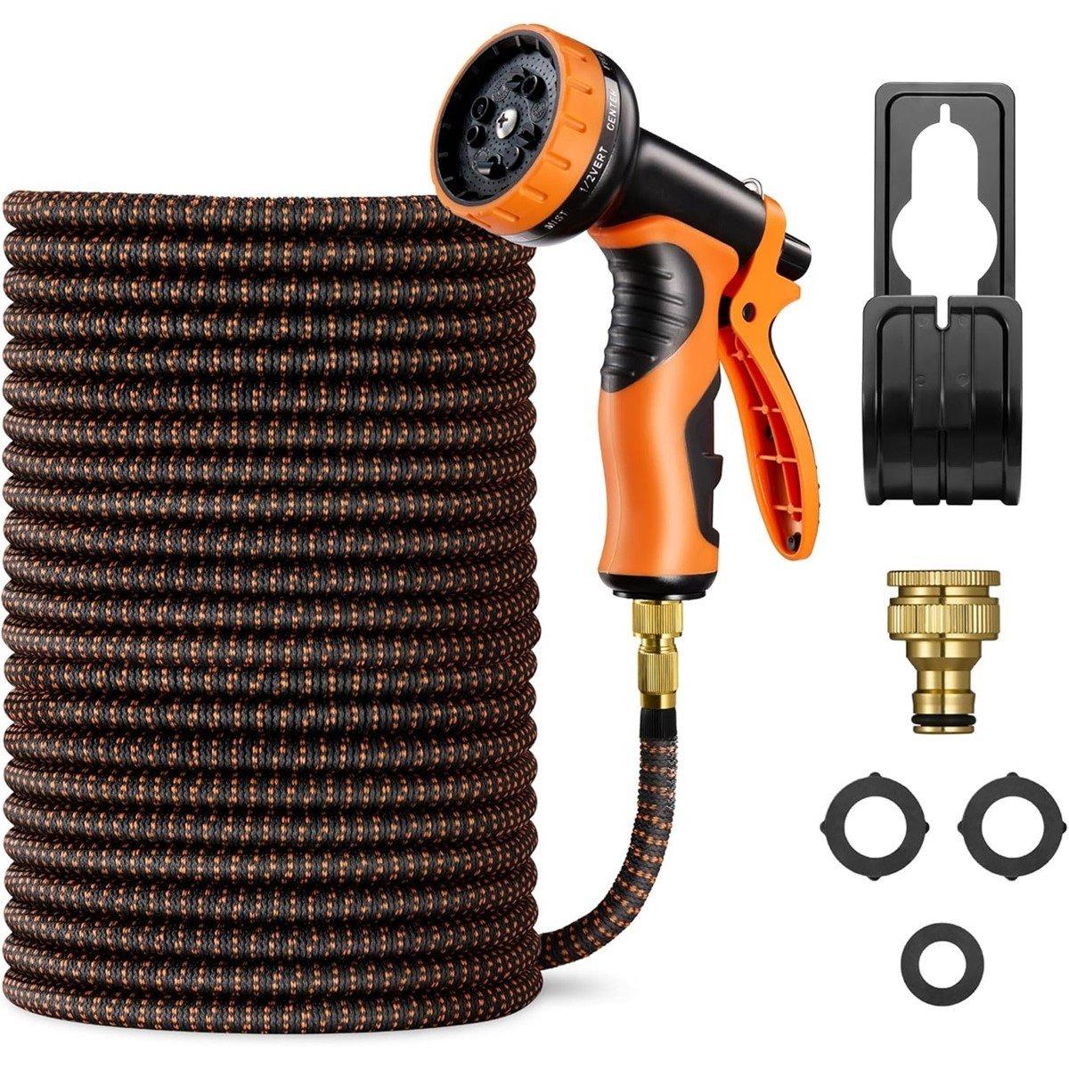 Vonhaus  Expandable Garden Hose - Black - 100ft