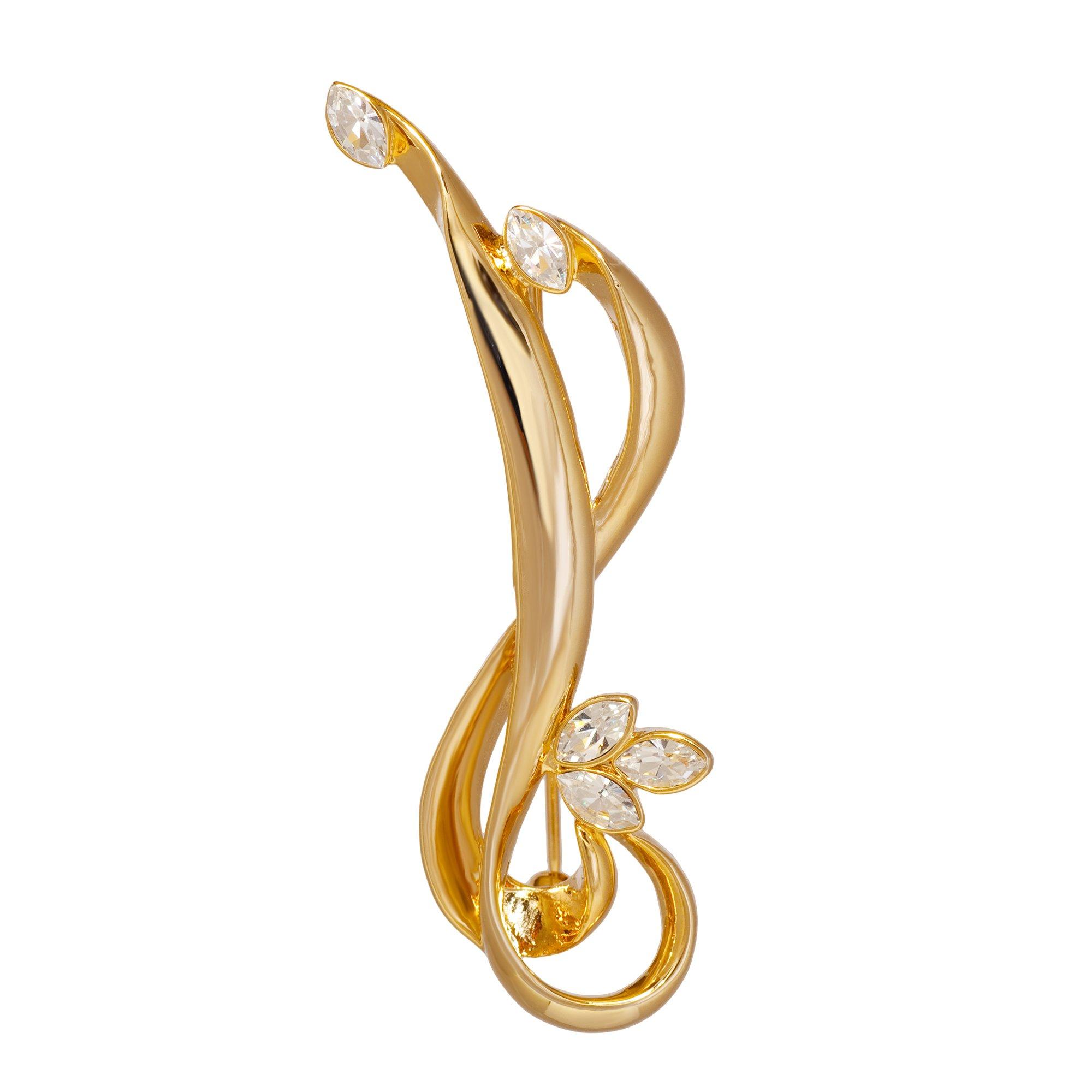 Gold - Espree - Espree Swirl gold-plated brooch