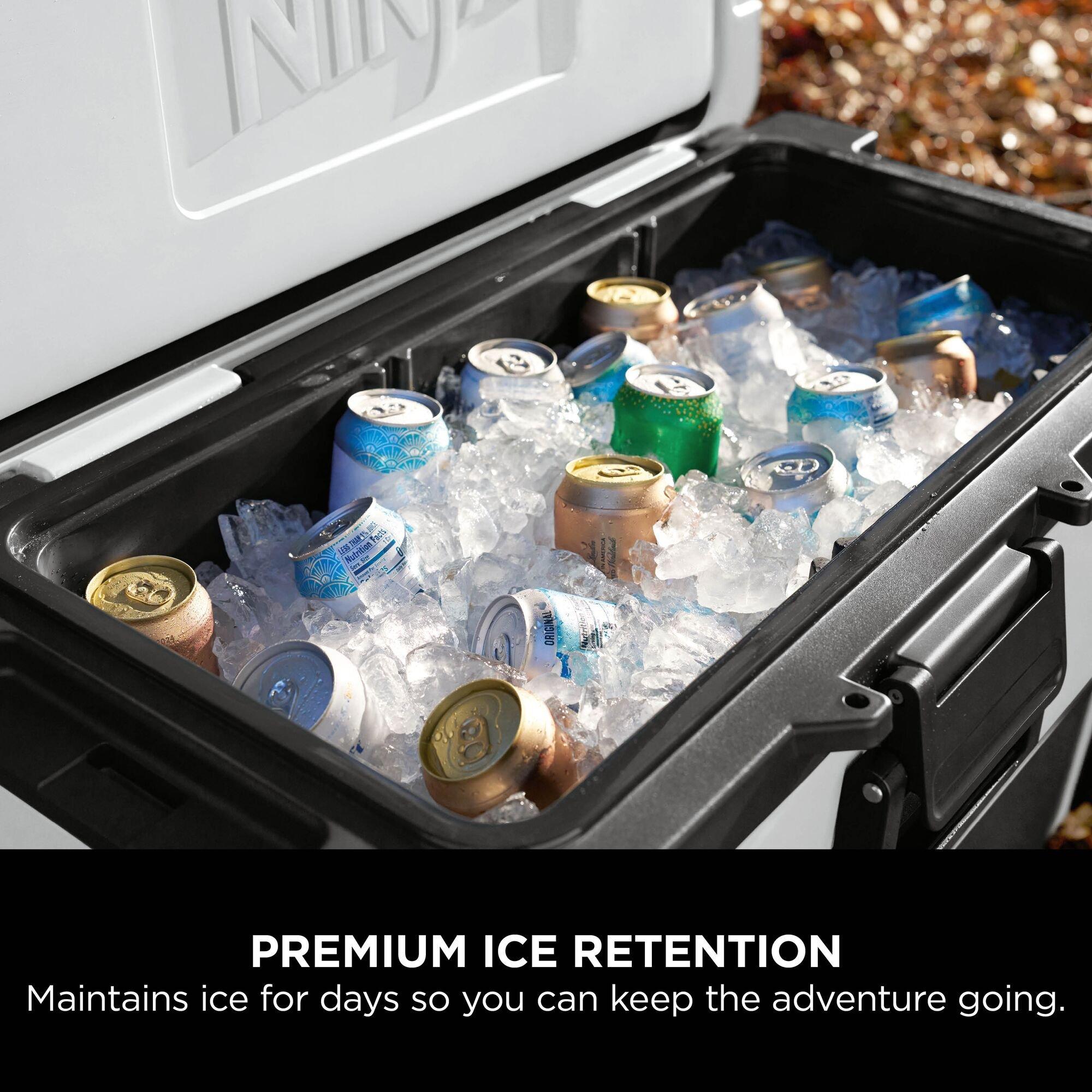Cloud White - Ninja - FrostVault 65QT/61L Wheeled Cooler with Dry Zone - 11