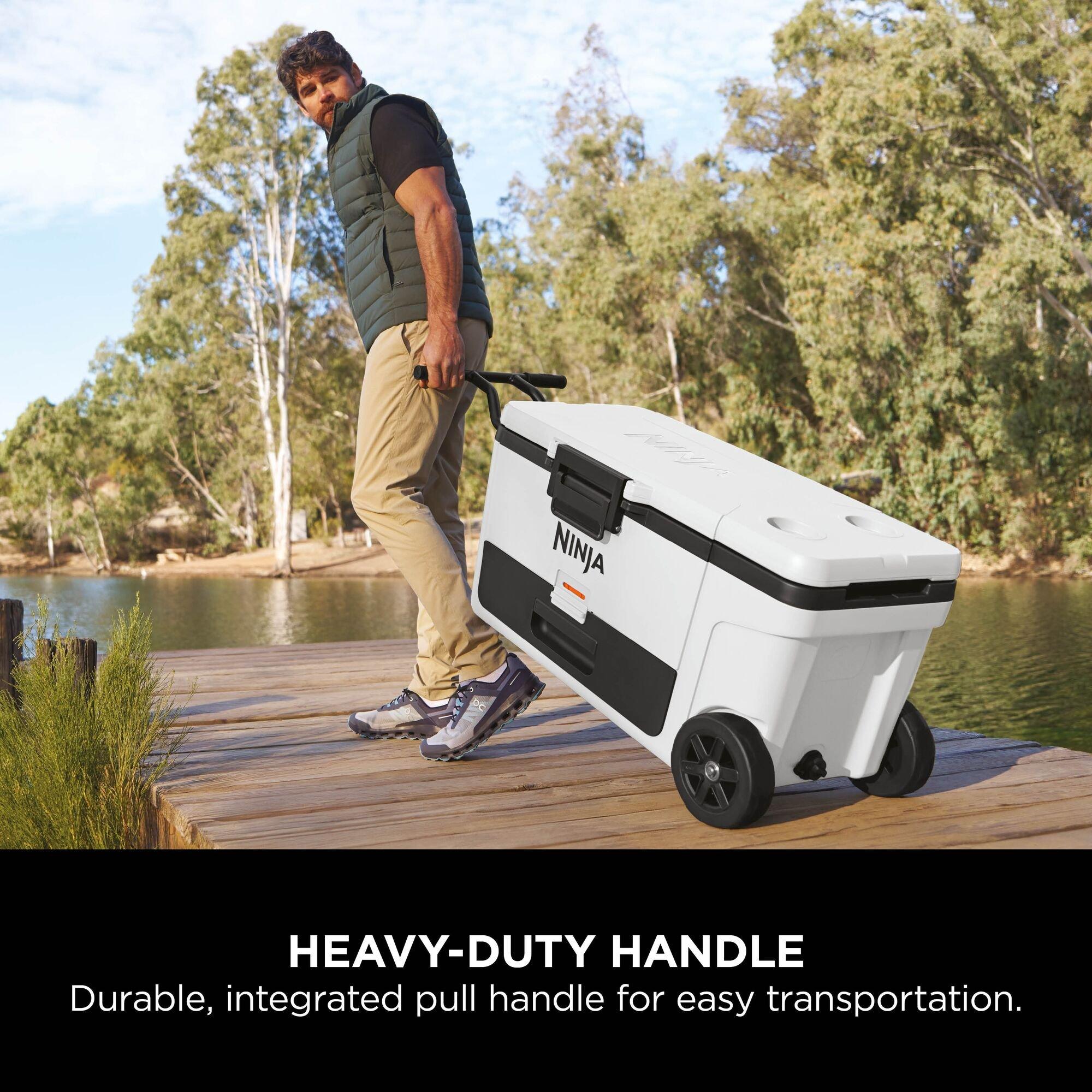 Cloud White - Ninja - FrostVault 65QT/61L Wheeled Cooler with Dry Zone - 12