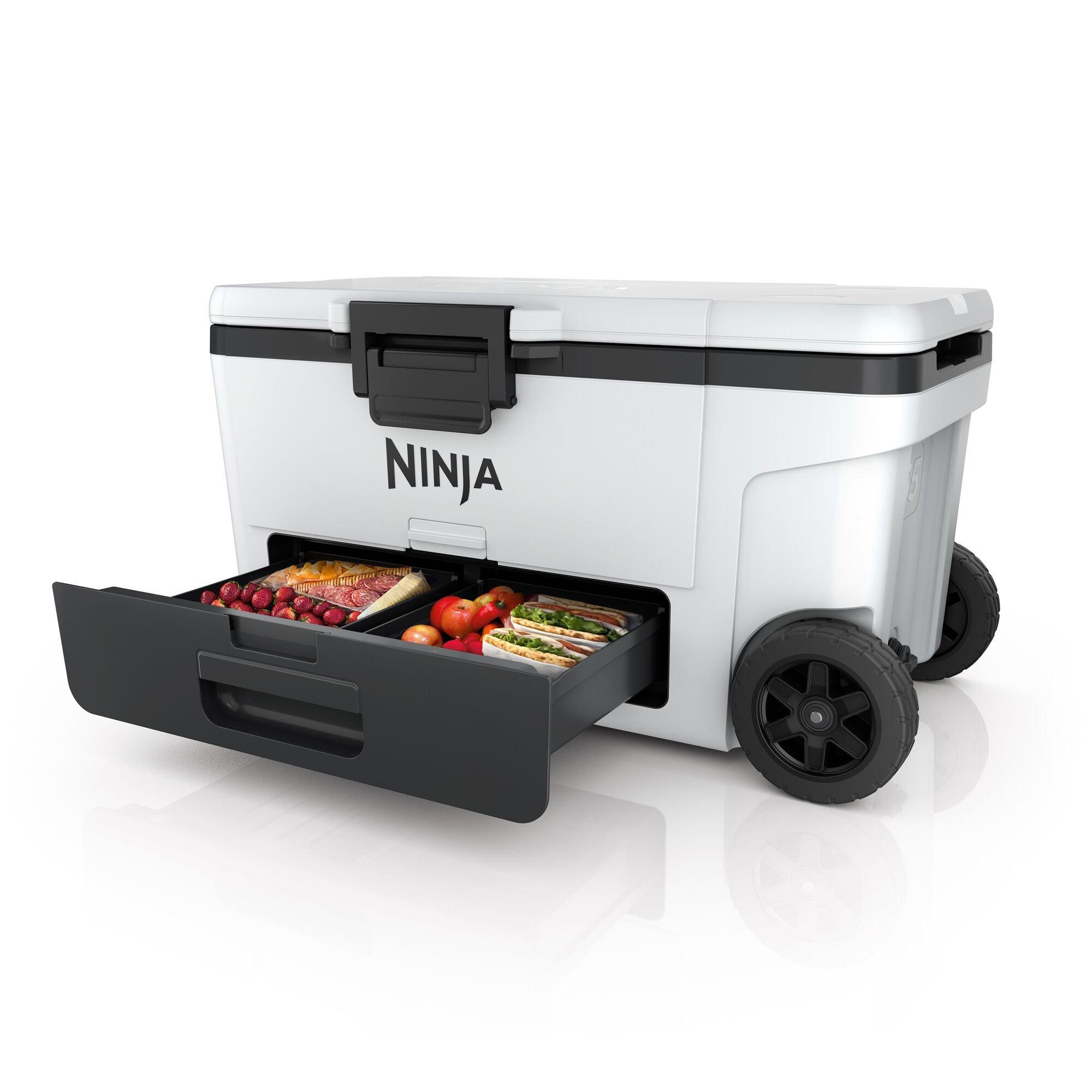 Cloud White - Ninja - FrostVault 65QT/61L Wheeled Cooler with Dry Zone - 6
