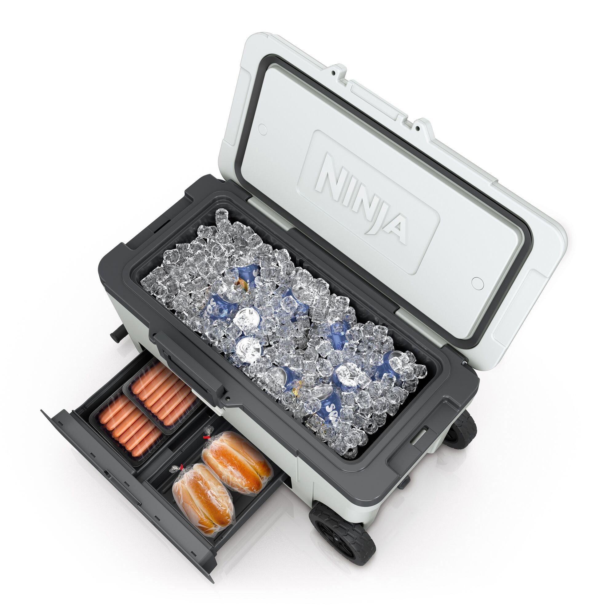 Cloud White - Ninja - FrostVault 65QT/61L Wheeled Cooler with Dry Zone - 7